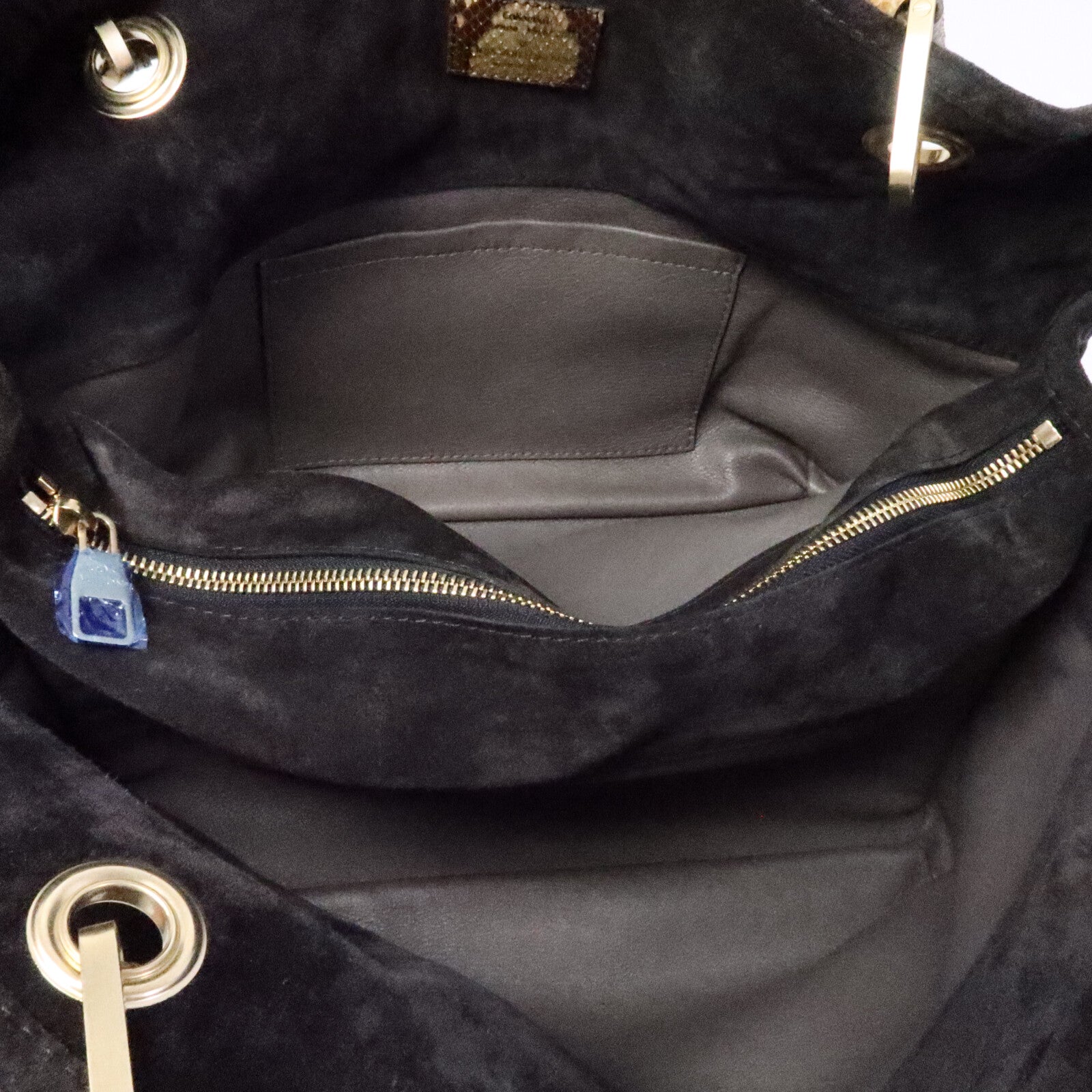 LOUIS VUITTON Monogram Suded/蛇皮皮革Whisper手挽袋
