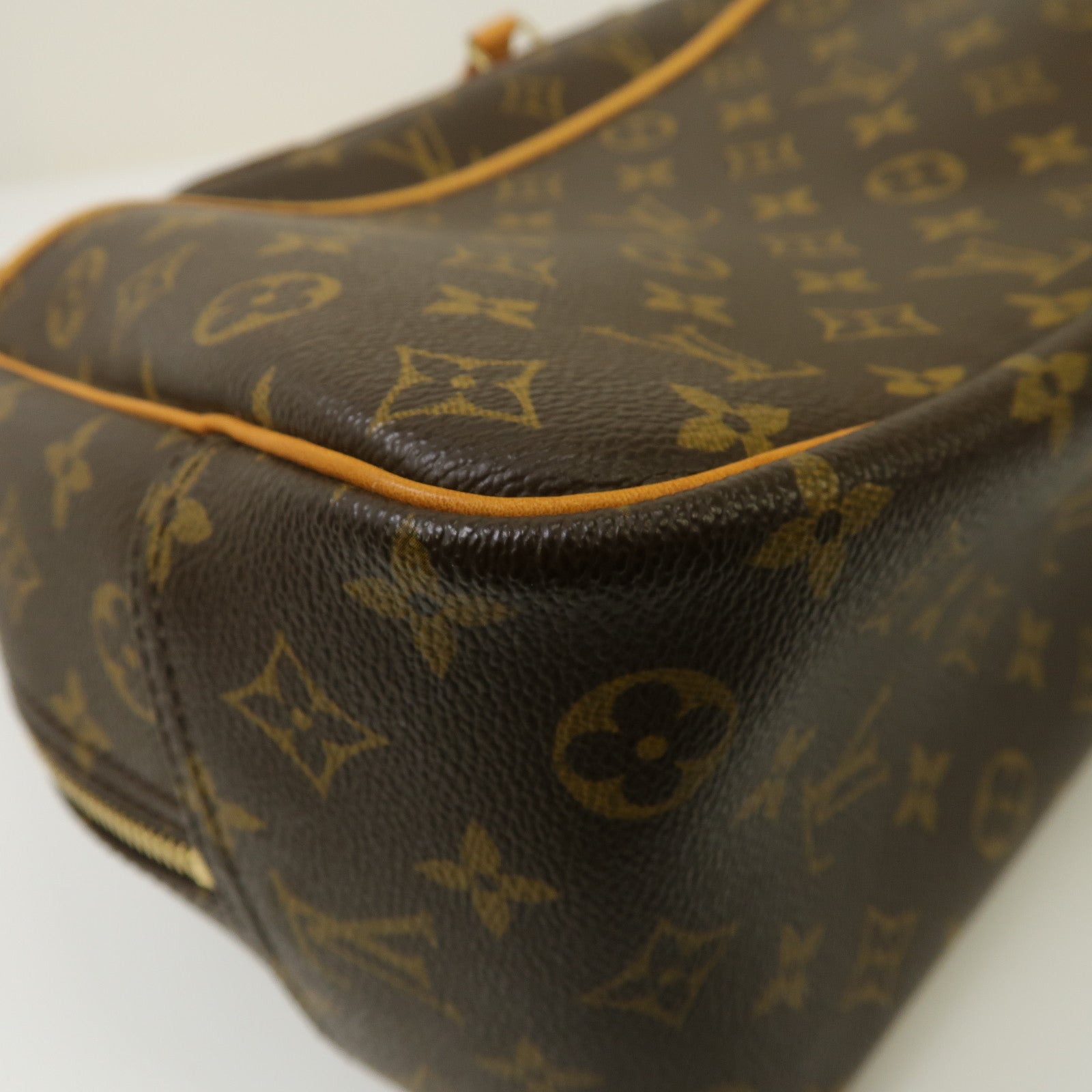 LOUIS VUITTON 【激減優惠】Monogram Deauville金扣手挽袋啡色