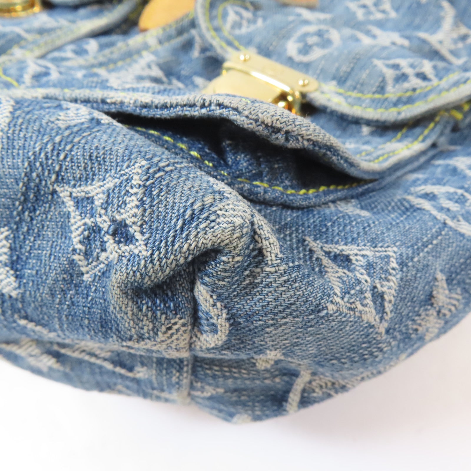 LOUIS VUITTON Monogram Denim Sac a Dos GM金扣背包藍色