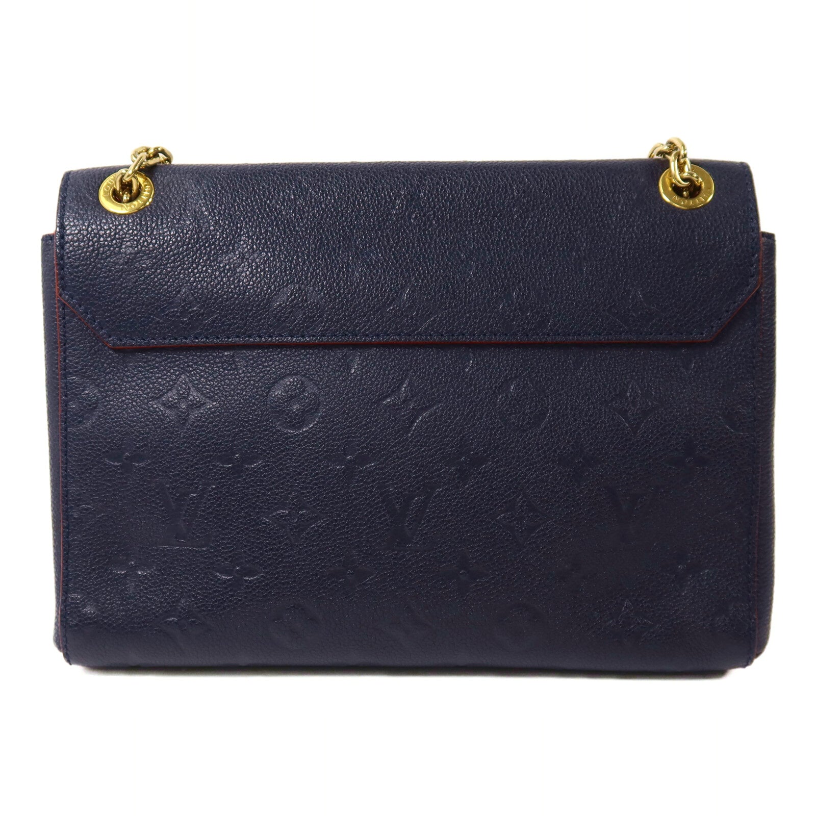 LOUIS VUITTON Monogram Empreinte Vavin PM鏈帶肩背袋深藍色