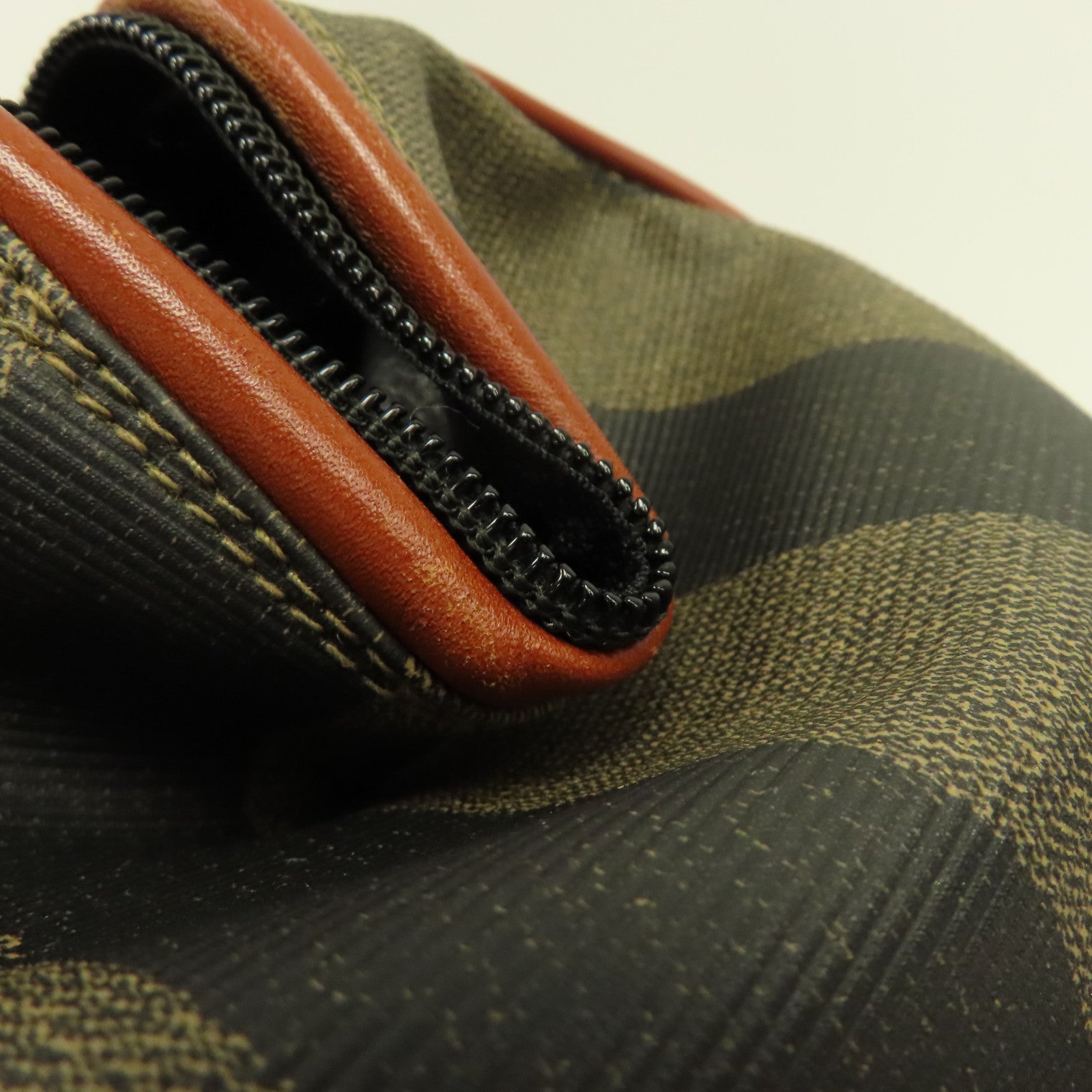 FENDI 塗層帆布Vintage Boston Bag金扣手挽肩背兩用袋啡色