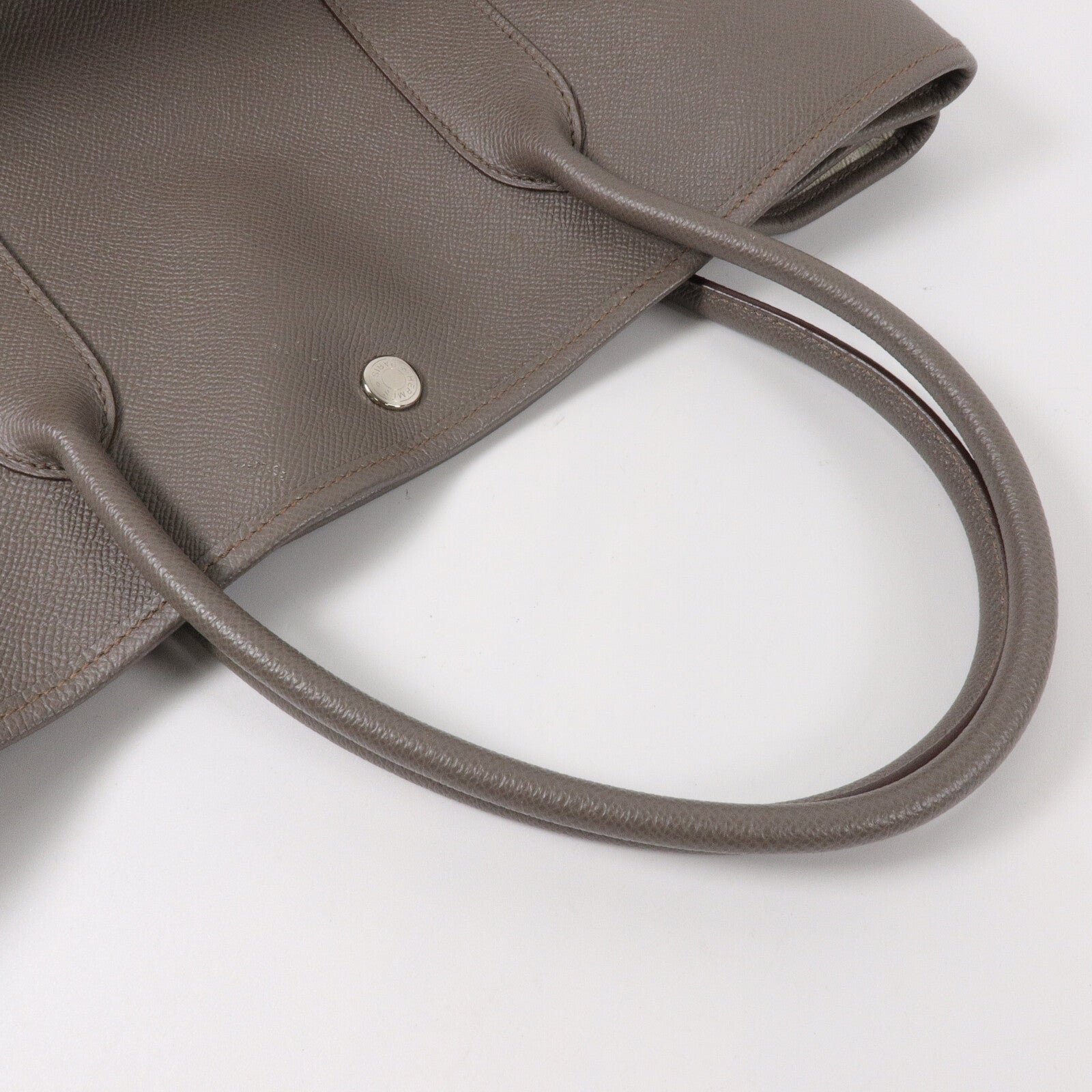 HERMES Epsom皮革Garden Party PM手挽袋Etain