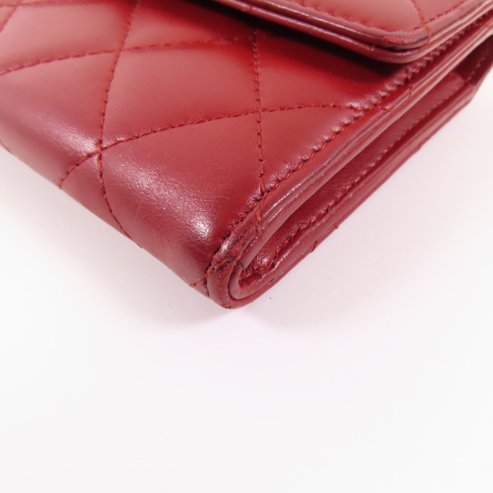 CHANEL 羊皮皮革Long Wallet銀扣長錢包