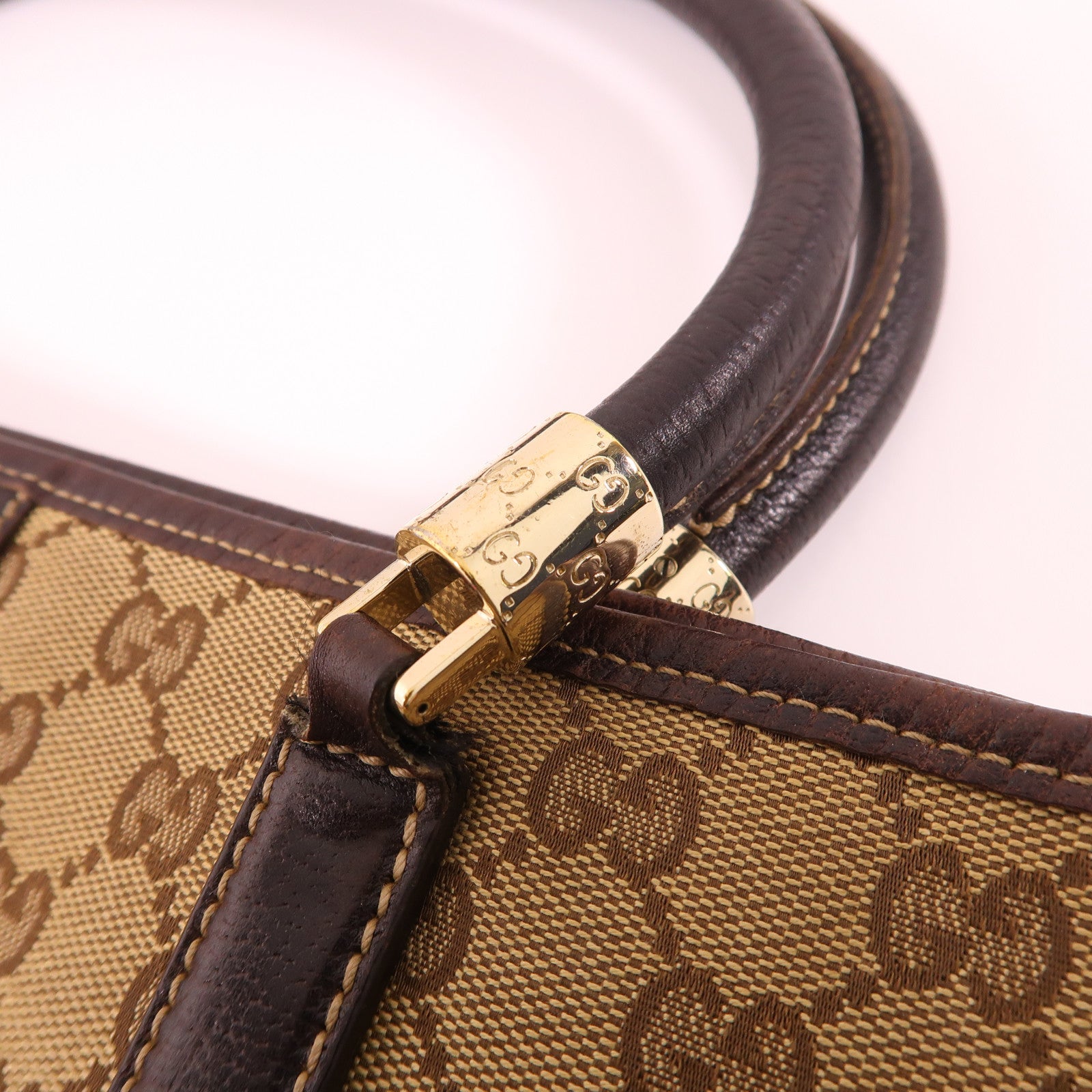 GUCCI 帆布Tote Bag金扣手挽袋