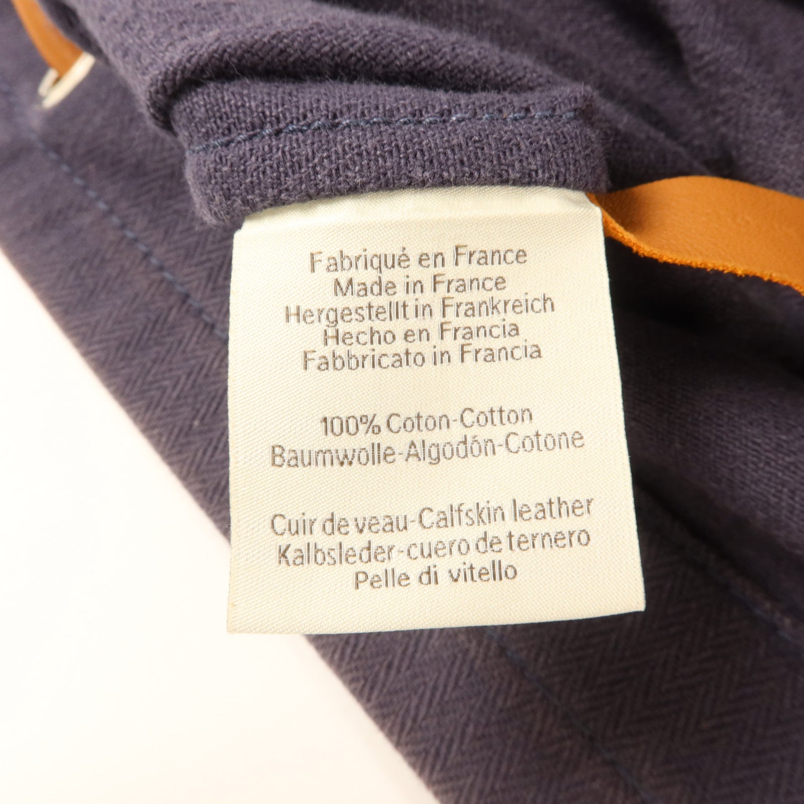 HERMES 帆布/牛皮皮革Aline PM手挽袋Bleu Indigo
