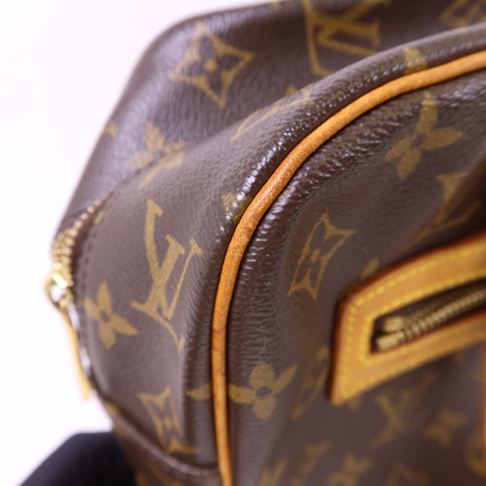 LOUIS VUITTON Monogram Cite GM金扣肩背袋棕色