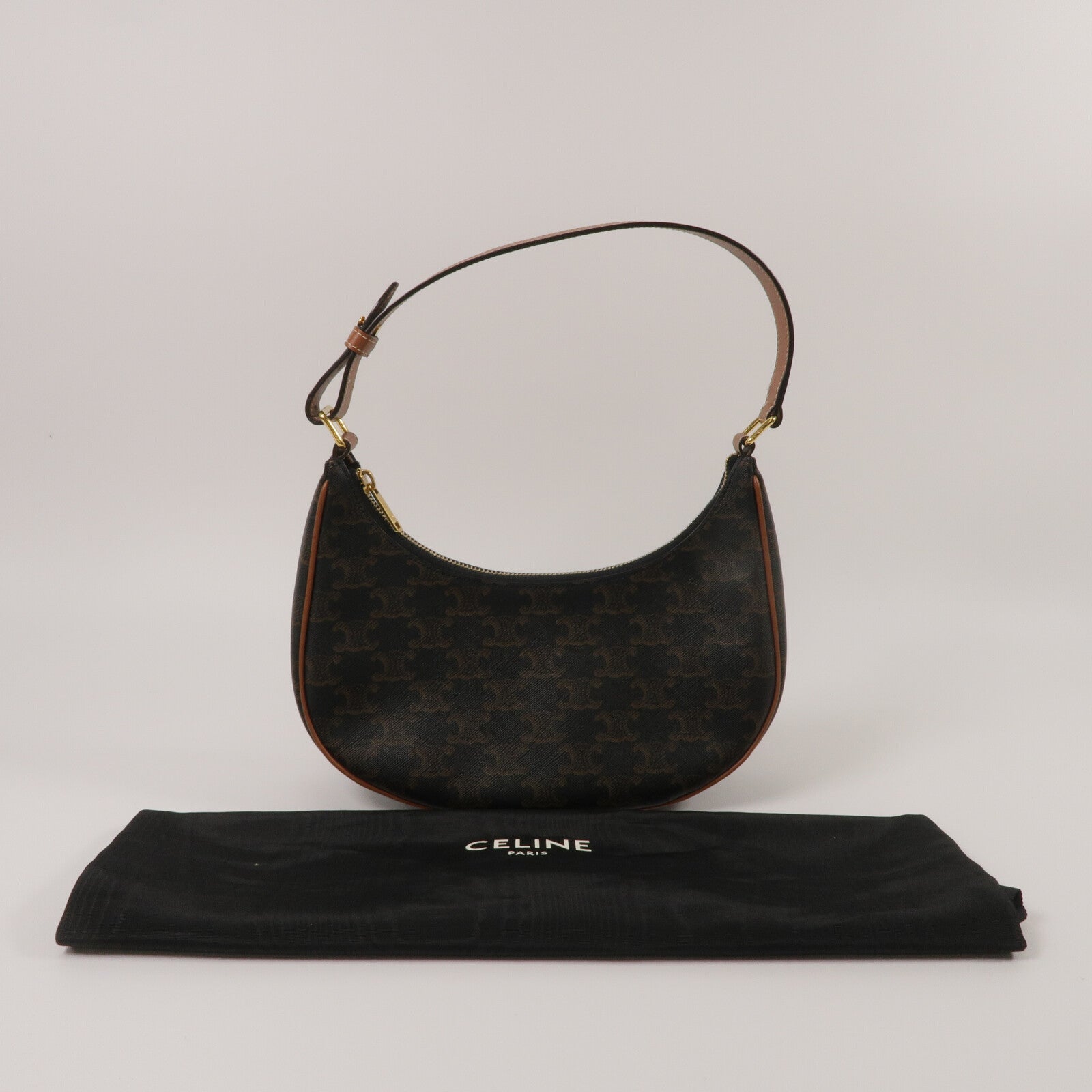 CELINE 塗層帆布Ava Medium Triomphe肩背袋