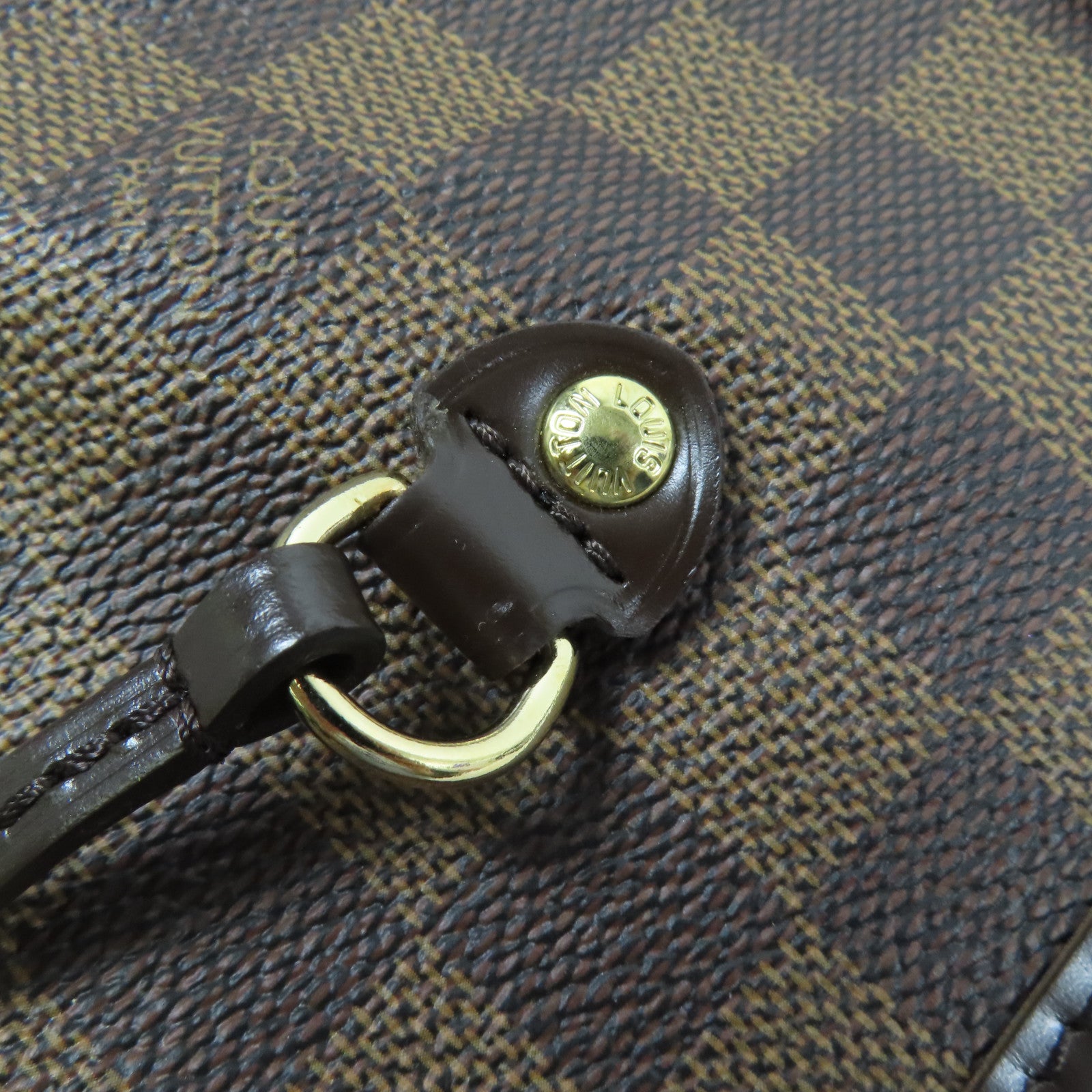 LOUIS VUITTON Damier Neverfull MM金扣肩背袋/手挽袋