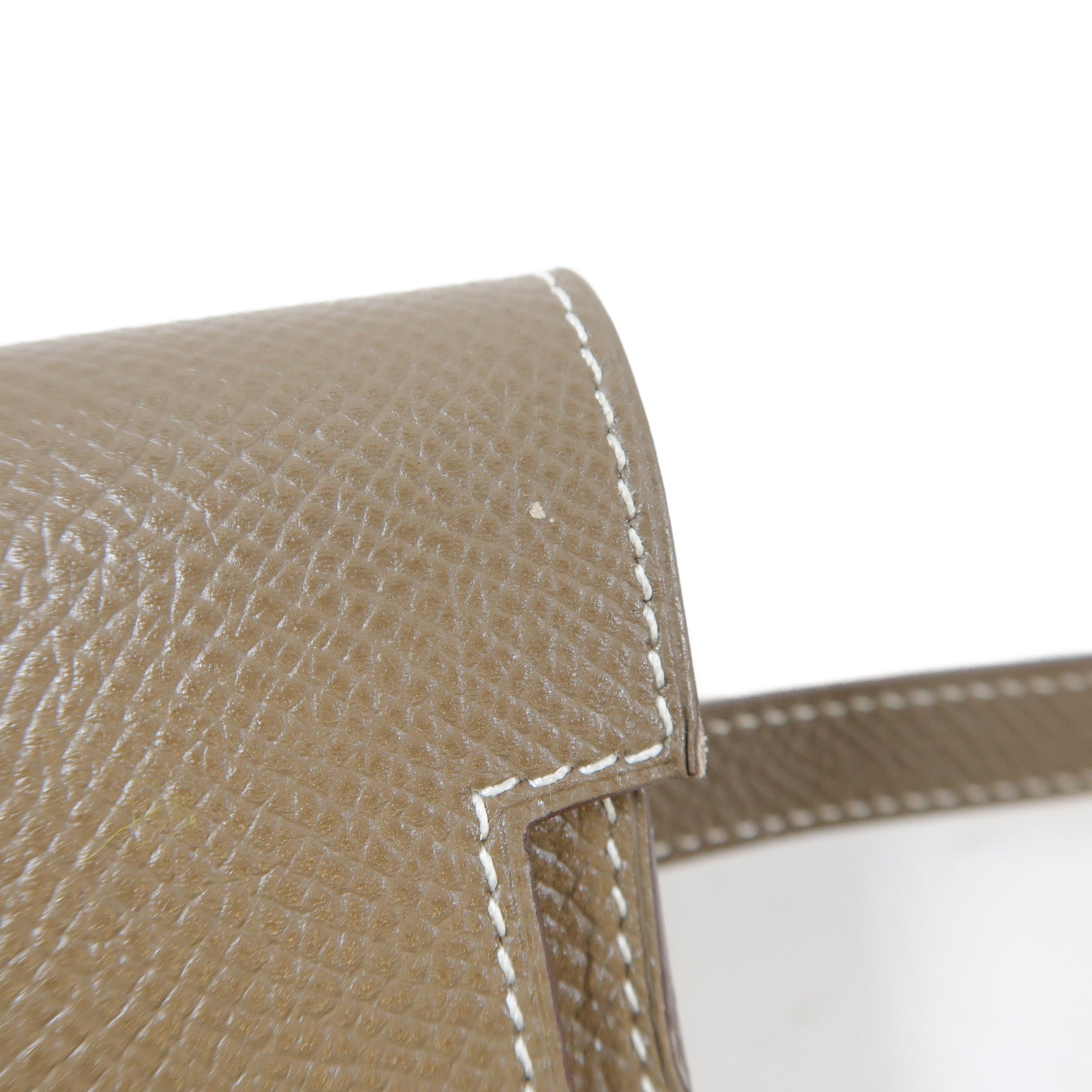 HERMES Epsom皮革Kelly Wallet銀扣長錢包Etoupe大象灰