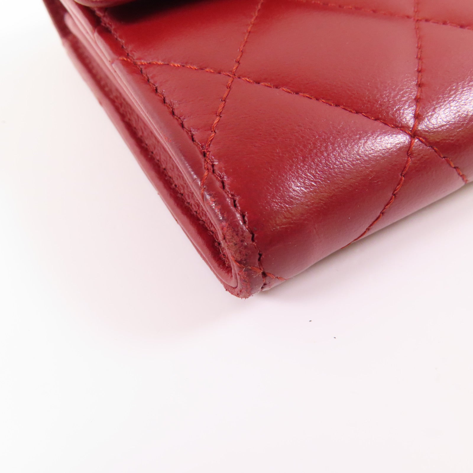 CHANEL 羊皮皮革Long Wallet銀扣長錢包