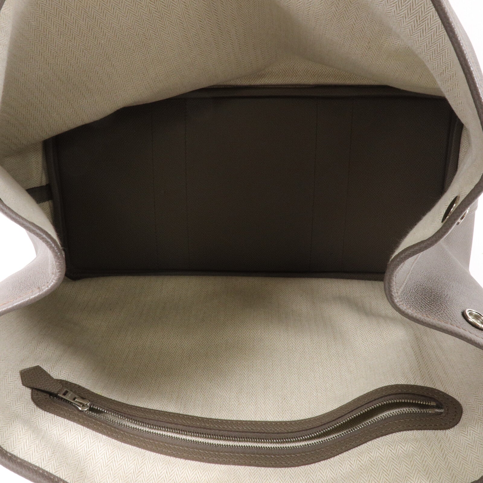 HERMES Epsom皮革Garden Party PM手挽袋Etain