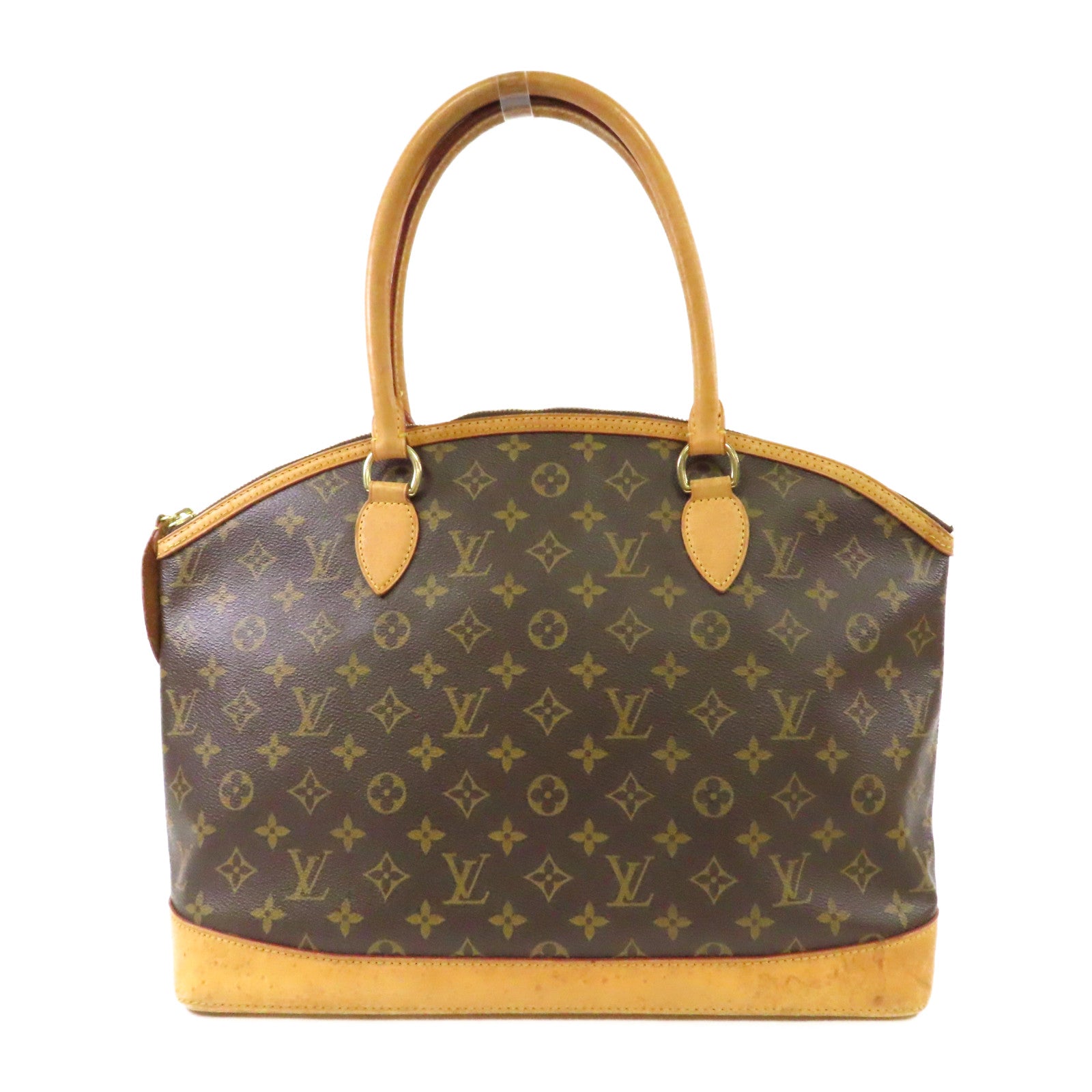 LOUIS VUITTON 【激減優惠】Monogram Lockit Horizontal金扣手挽袋啡色