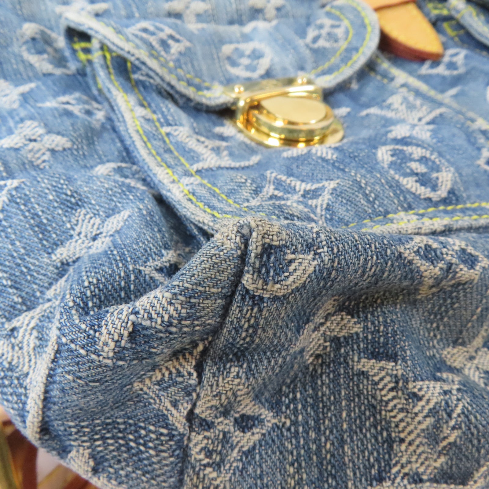 LOUIS VUITTON Monogram Denim Sac a Dos GM金扣背包藍色