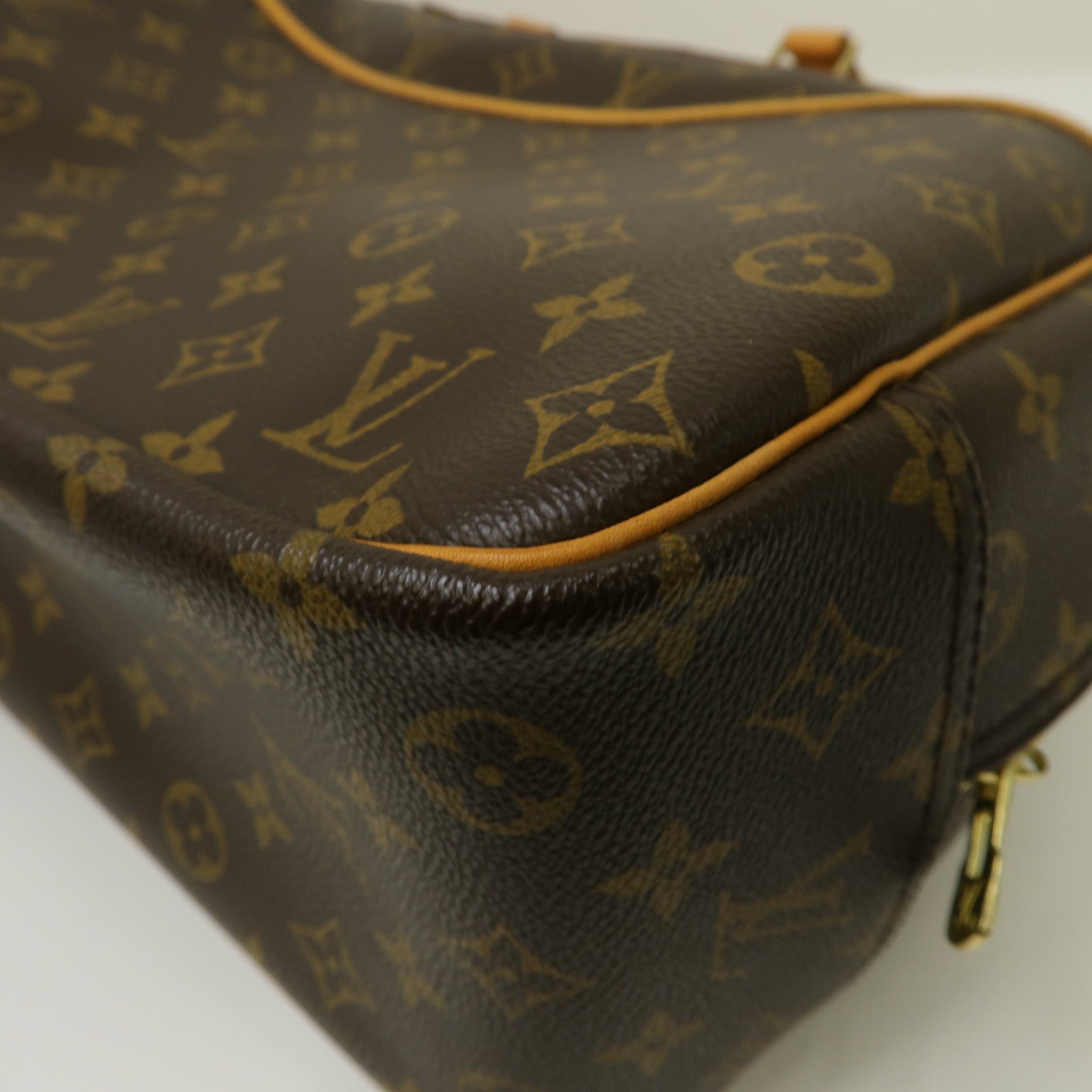 LOUIS VUITTON 【激減優惠】Monogram Deauville金扣手挽袋啡色