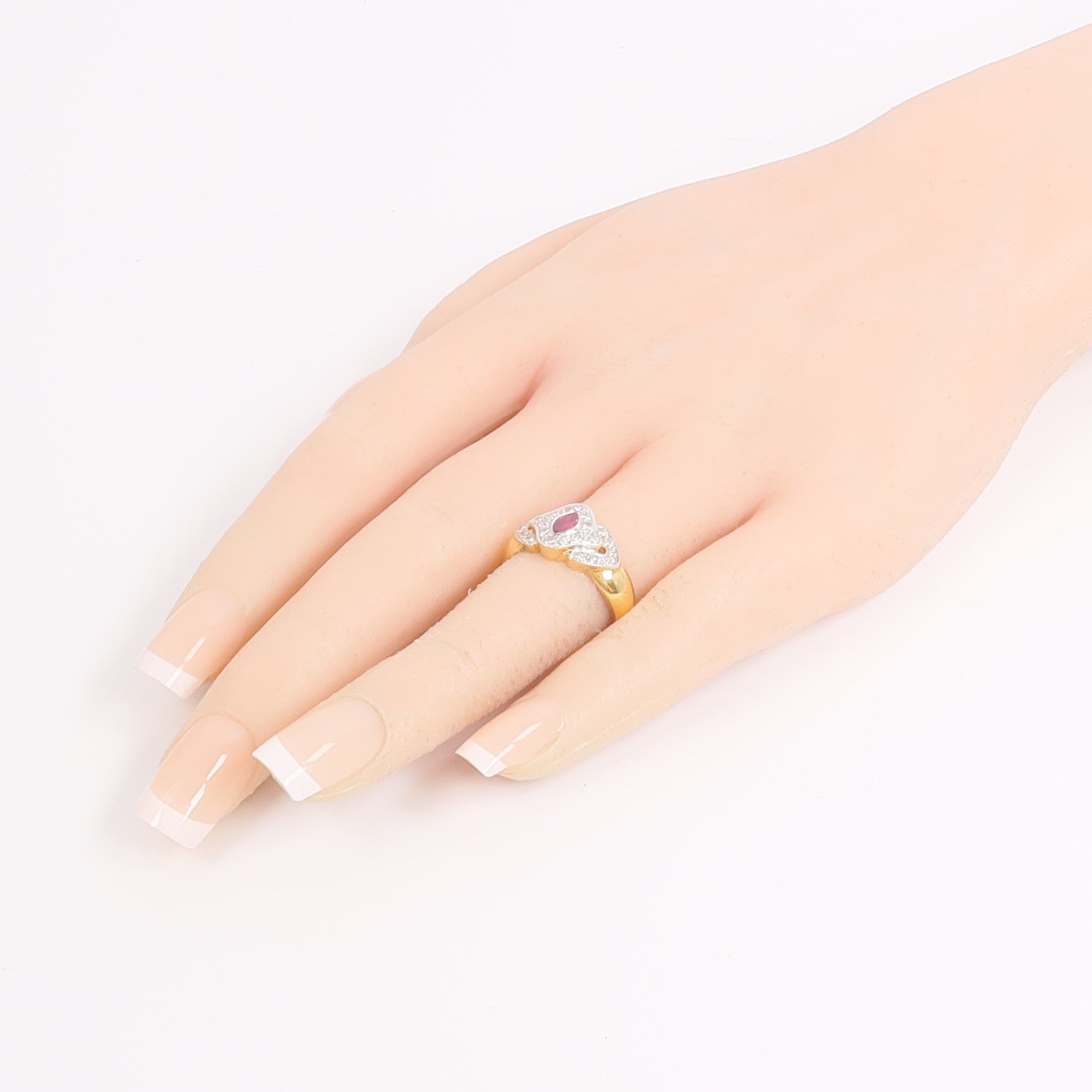 JEWELRY 18K黃金/白金Ruby Diamond Ring紅寶石/鑽石戒指