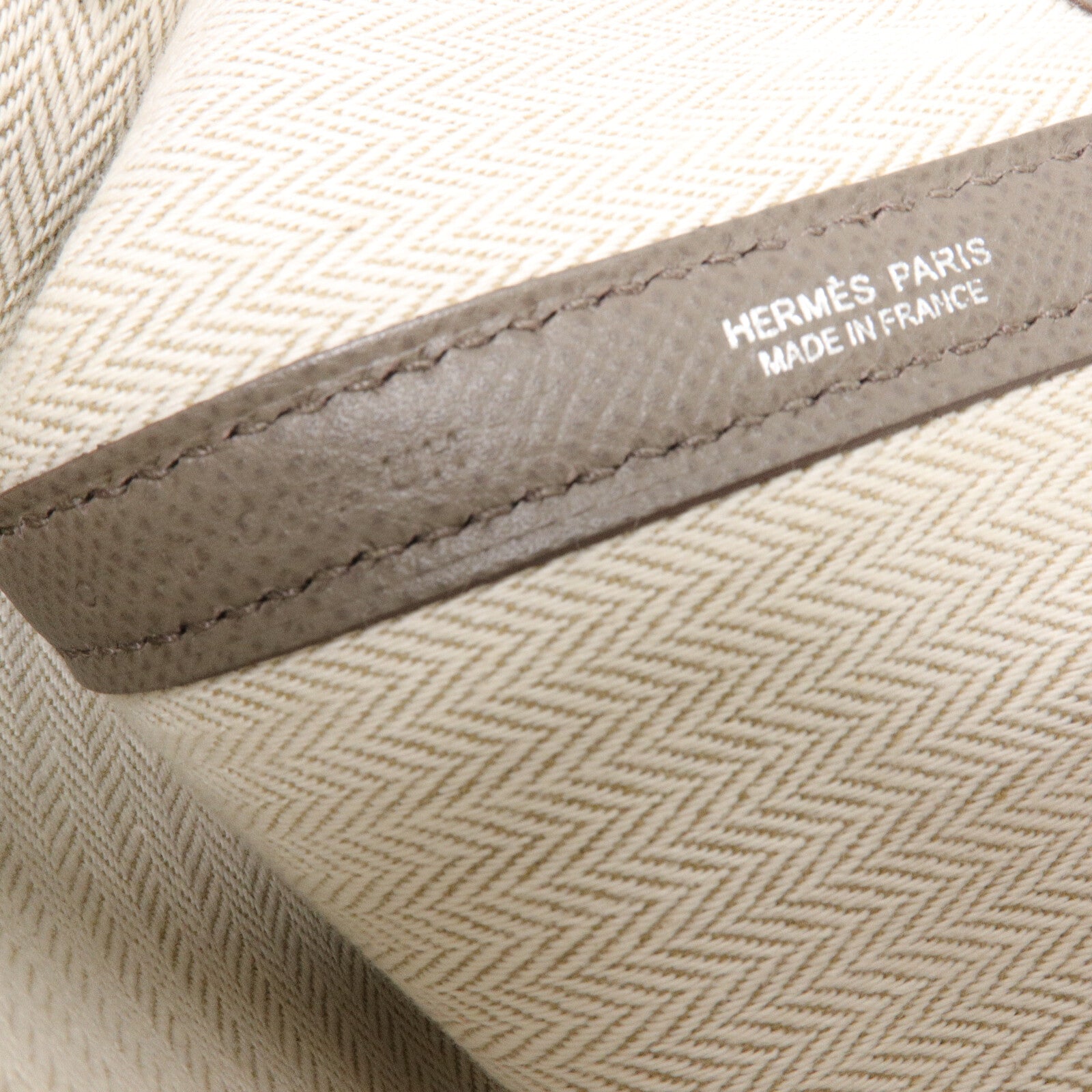 HERMES Epsom皮革Garden Party PM手挽袋Etain