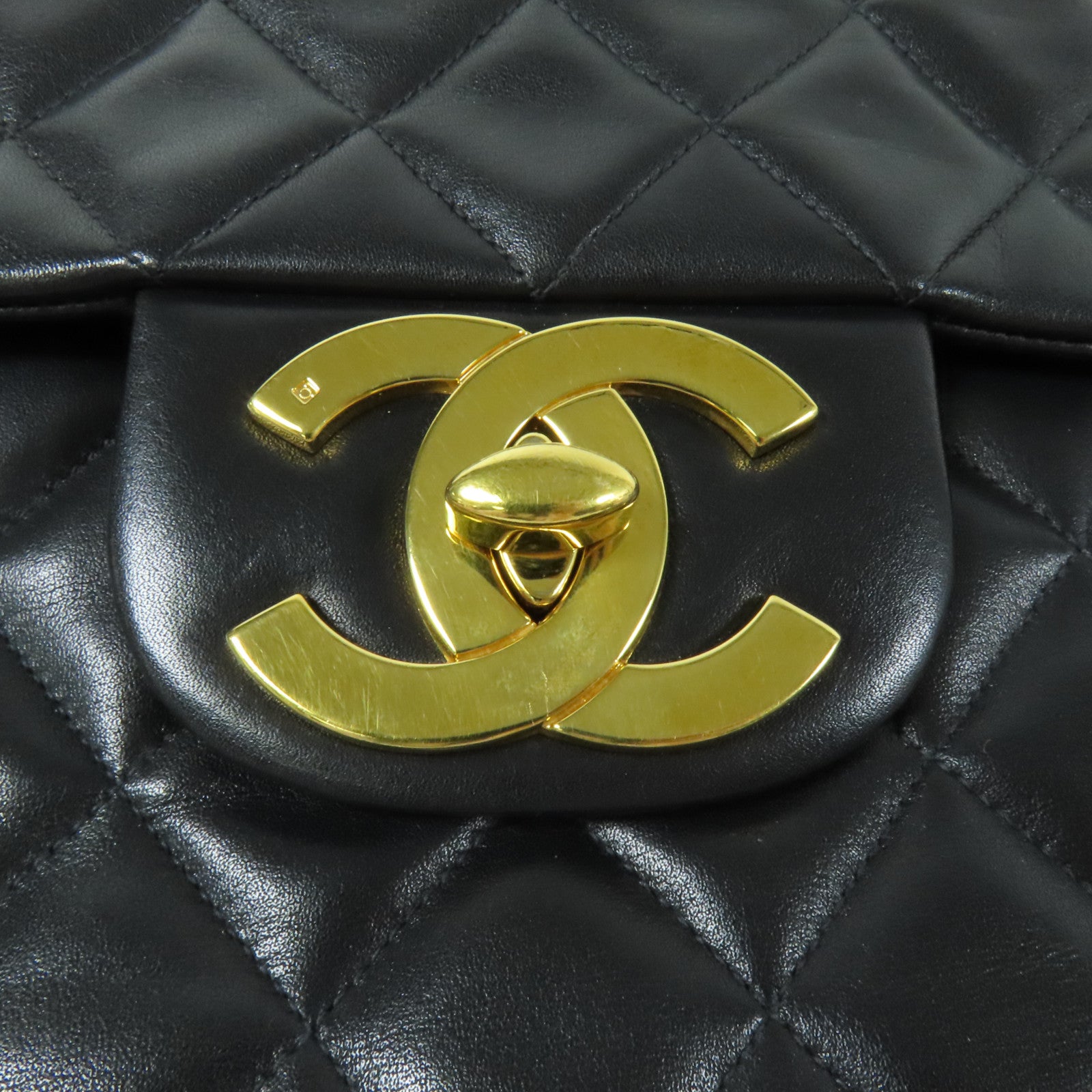 CHANEL 羊皮皮革Vintage Chain Shoulder金扣肩背袋
