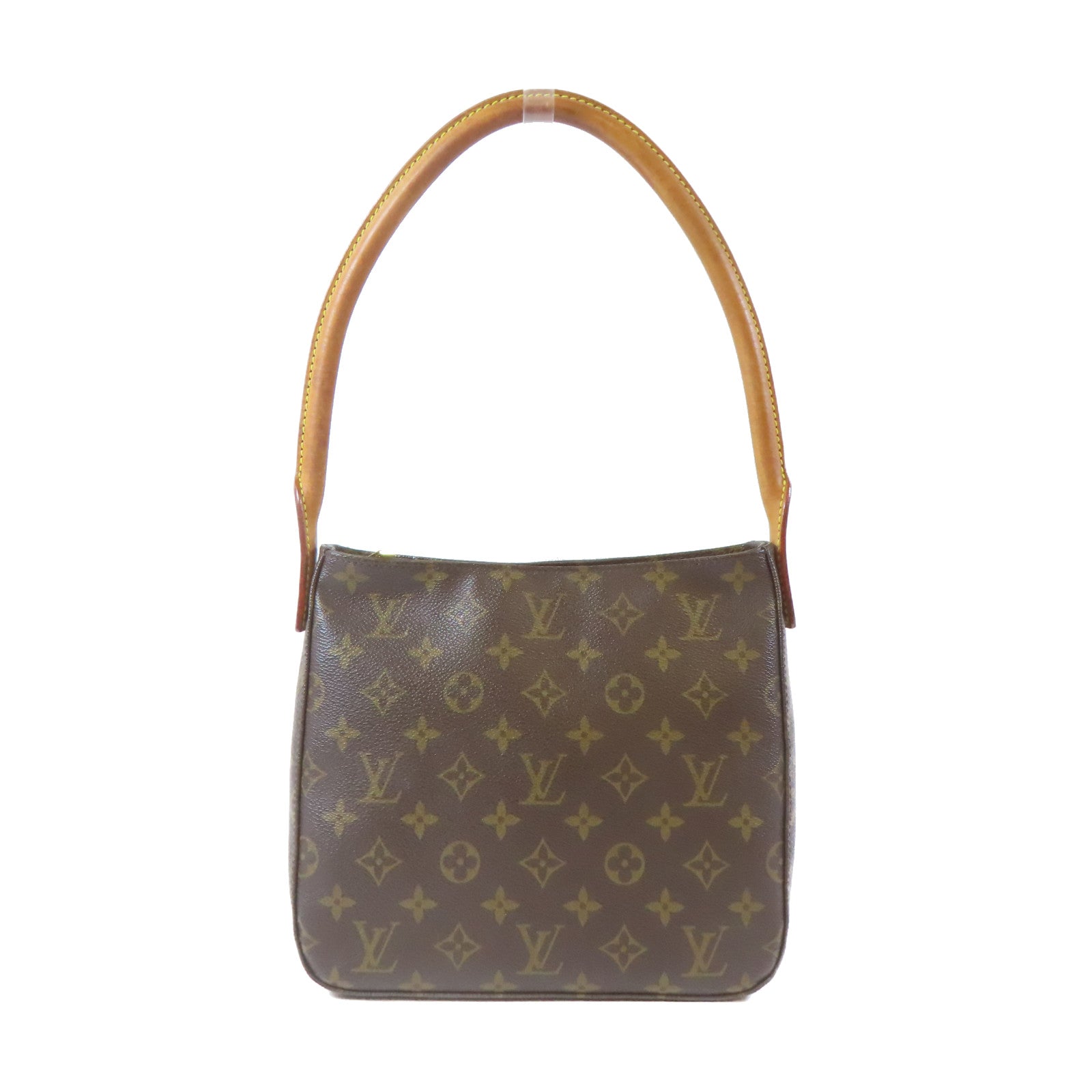 LOUIS VUITTON Monogram Looping MM金扣肩背袋啡色