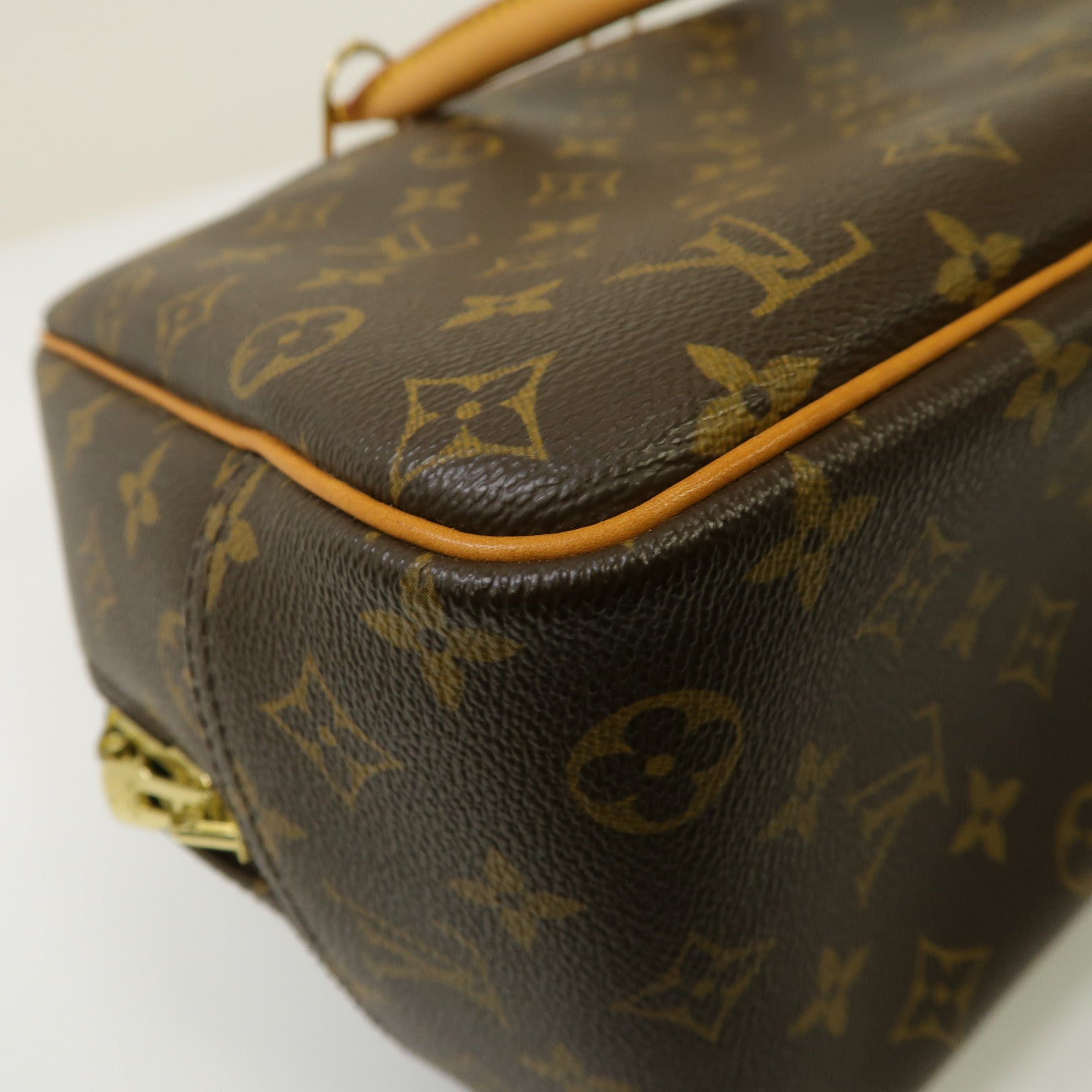LOUIS VUITTON 【激減優惠】Monogram Deauville金扣手挽袋啡色