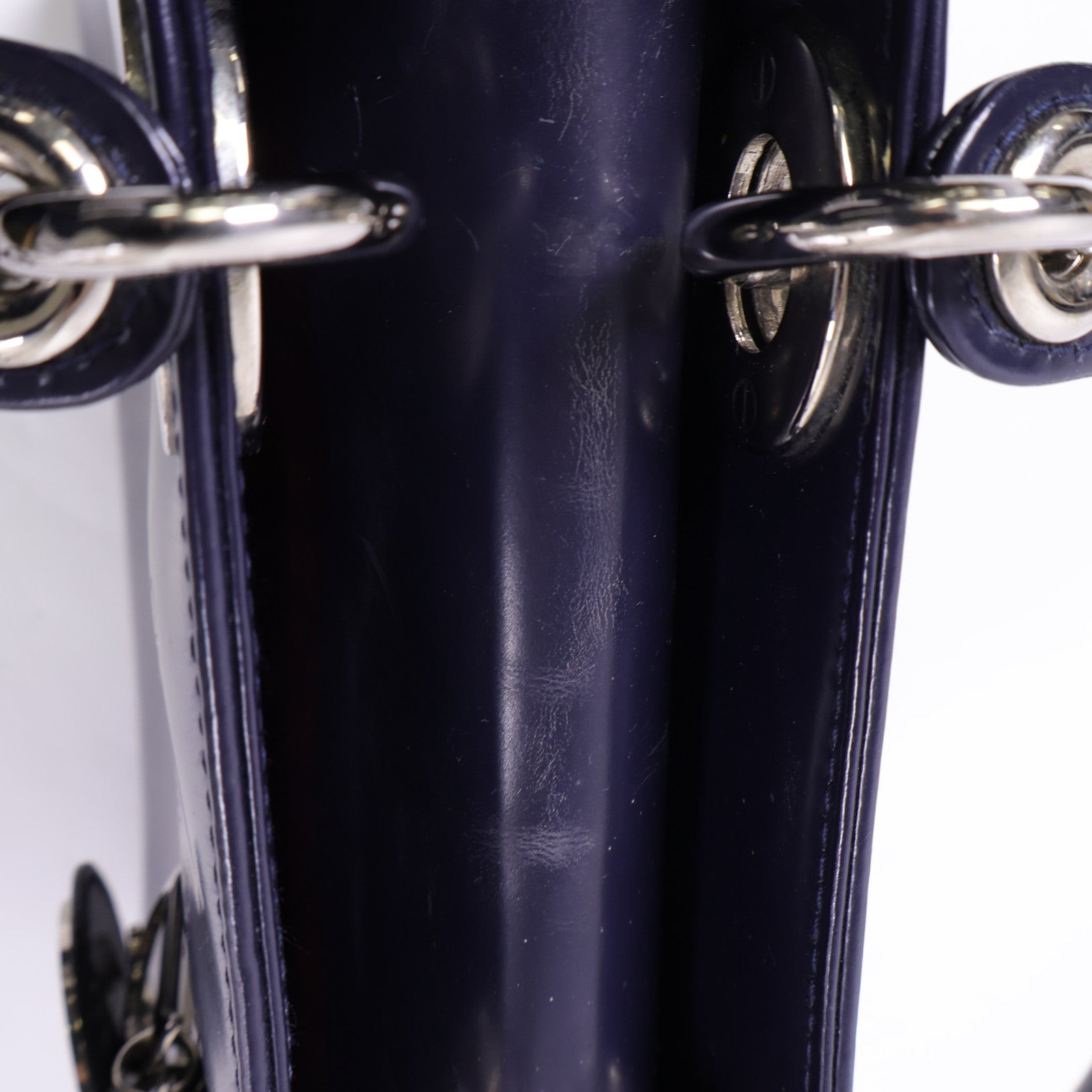 Dior 牛皮皮革Mini Lady Dior銀扣手挽肩背兩用袋