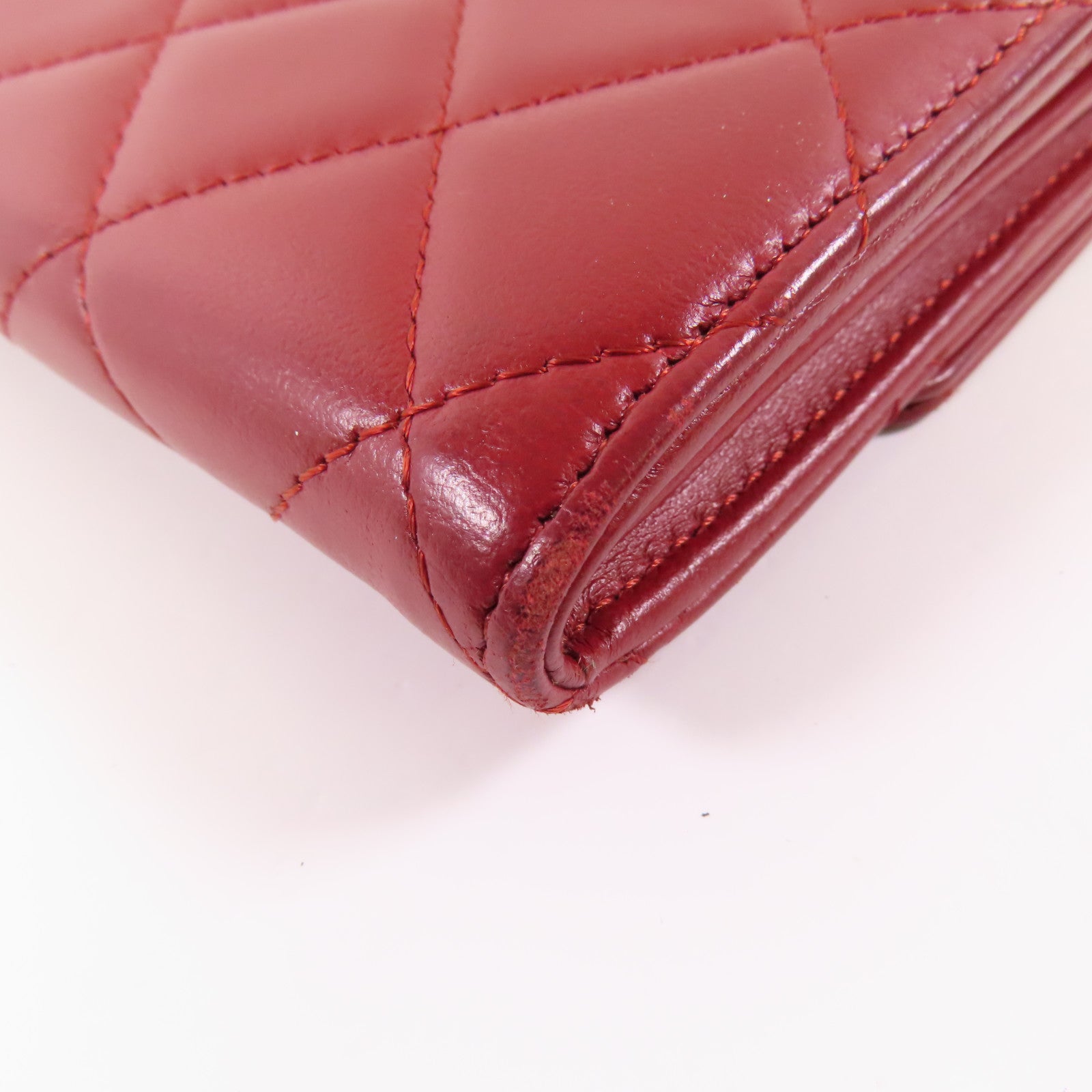 CHANEL 羊皮皮革Long Wallet銀扣長錢包