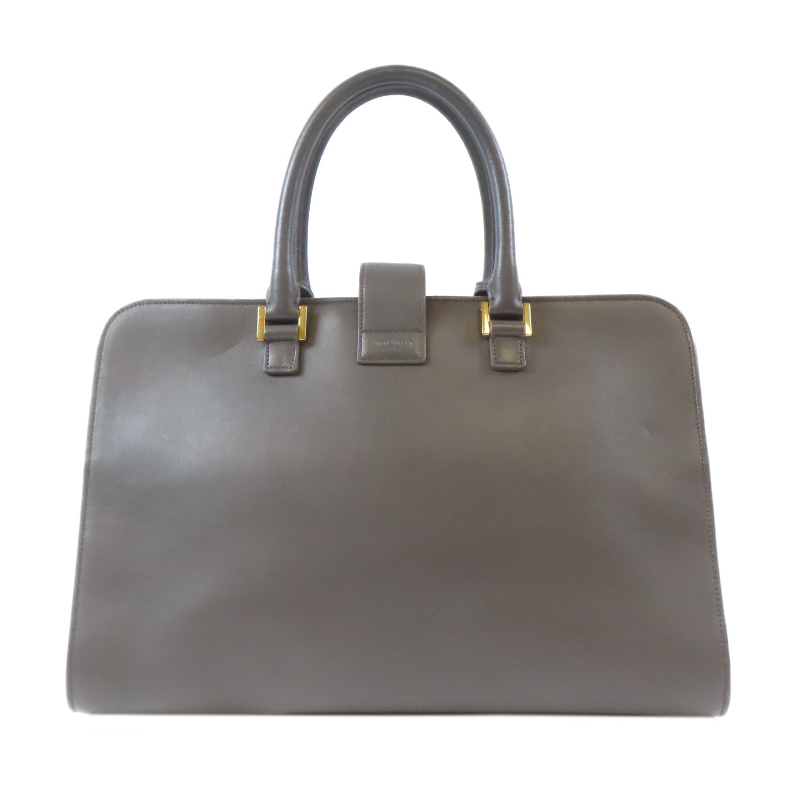 SAINT LAURENT 牛皮皮革2 Way Shoulder Bag金扣手挽肩背兩用袋灰色