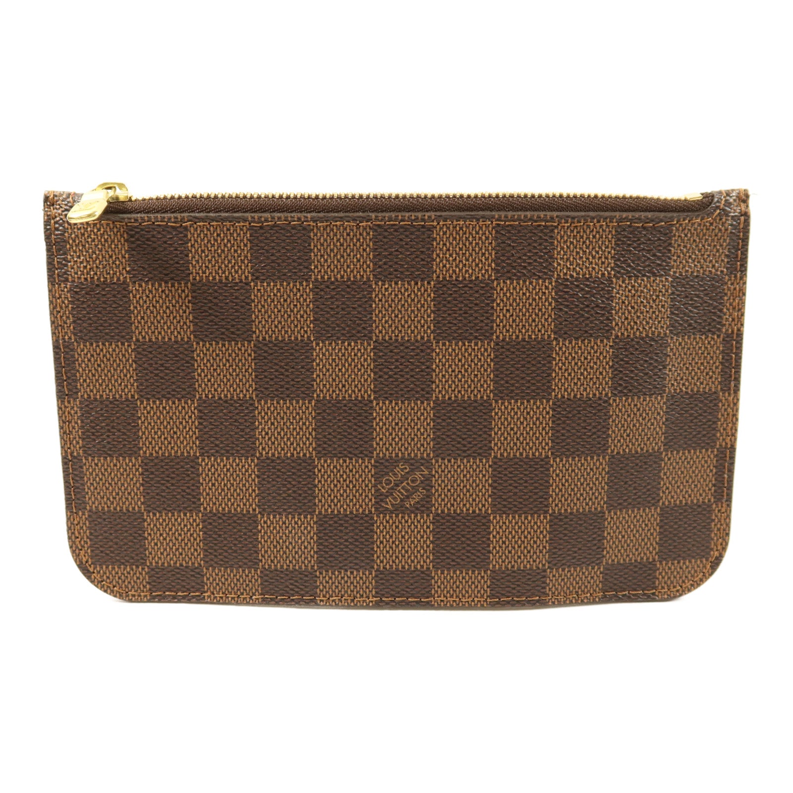 LOUIS VUITTON Damier Neverfull PM金扣手挽袋