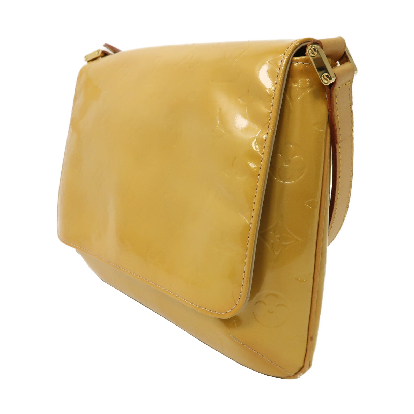 LOUIS VUITTON 【激減優惠】Monogram Vernis Thompson Street金扣肩背袋黃色