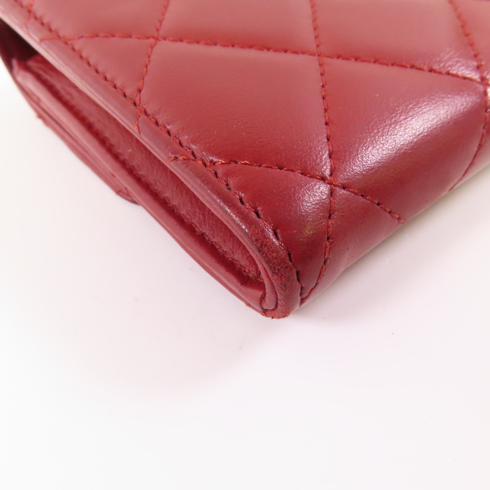 CHANEL 羊皮皮革Long Wallet銀扣長錢包