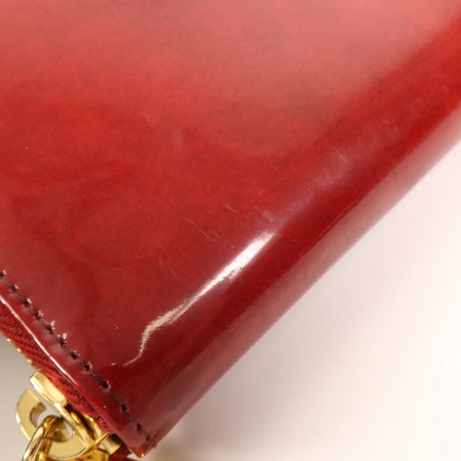 PRADA 漆皮皮革Long wallet金扣長錢包