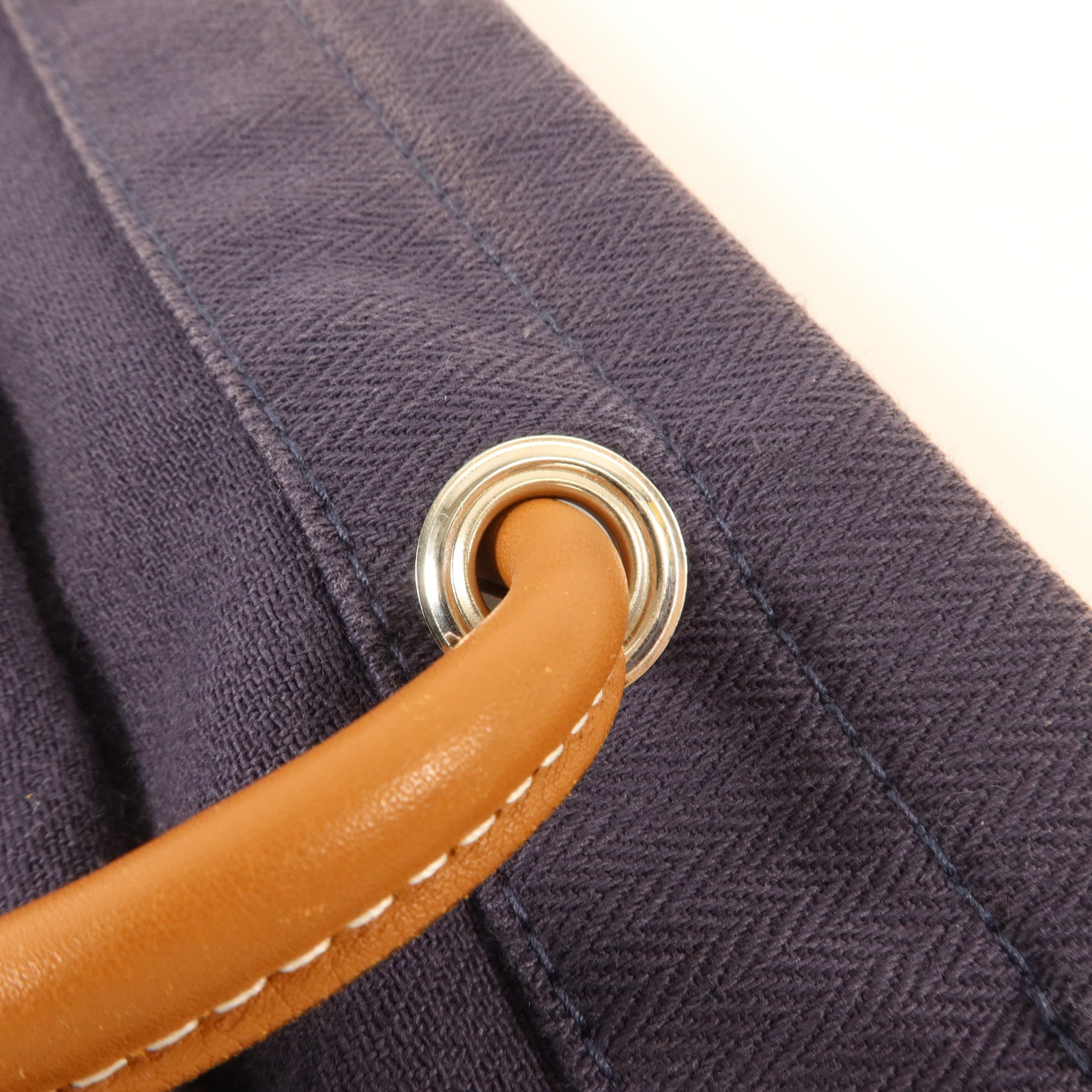 HERMES 帆布/牛皮皮革Aline PM手挽袋Bleu Indigo