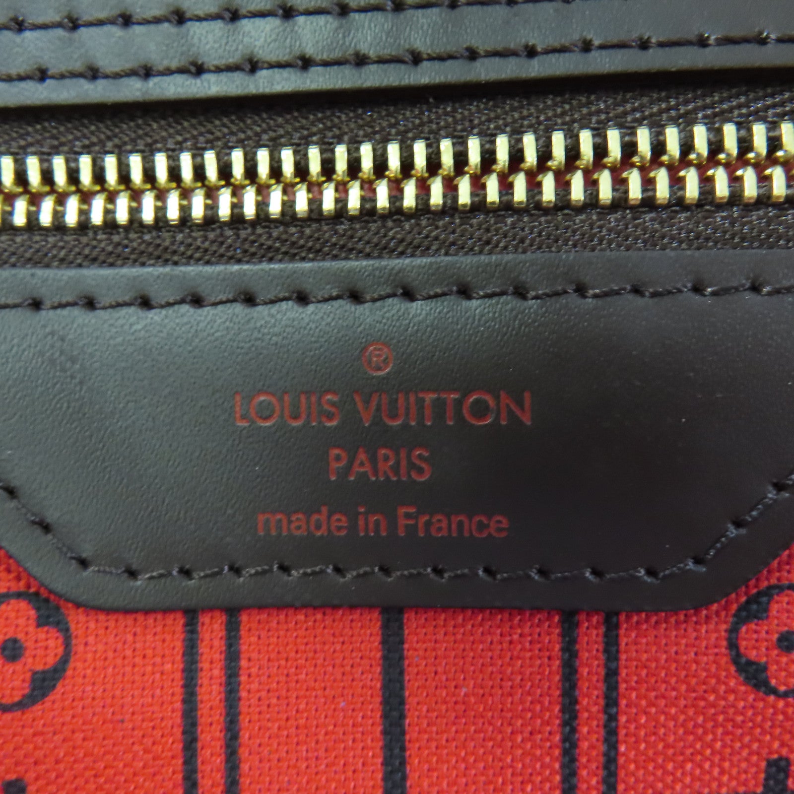 LOUIS VUITTON Damier Neverfull MM金扣肩背袋/手挽袋