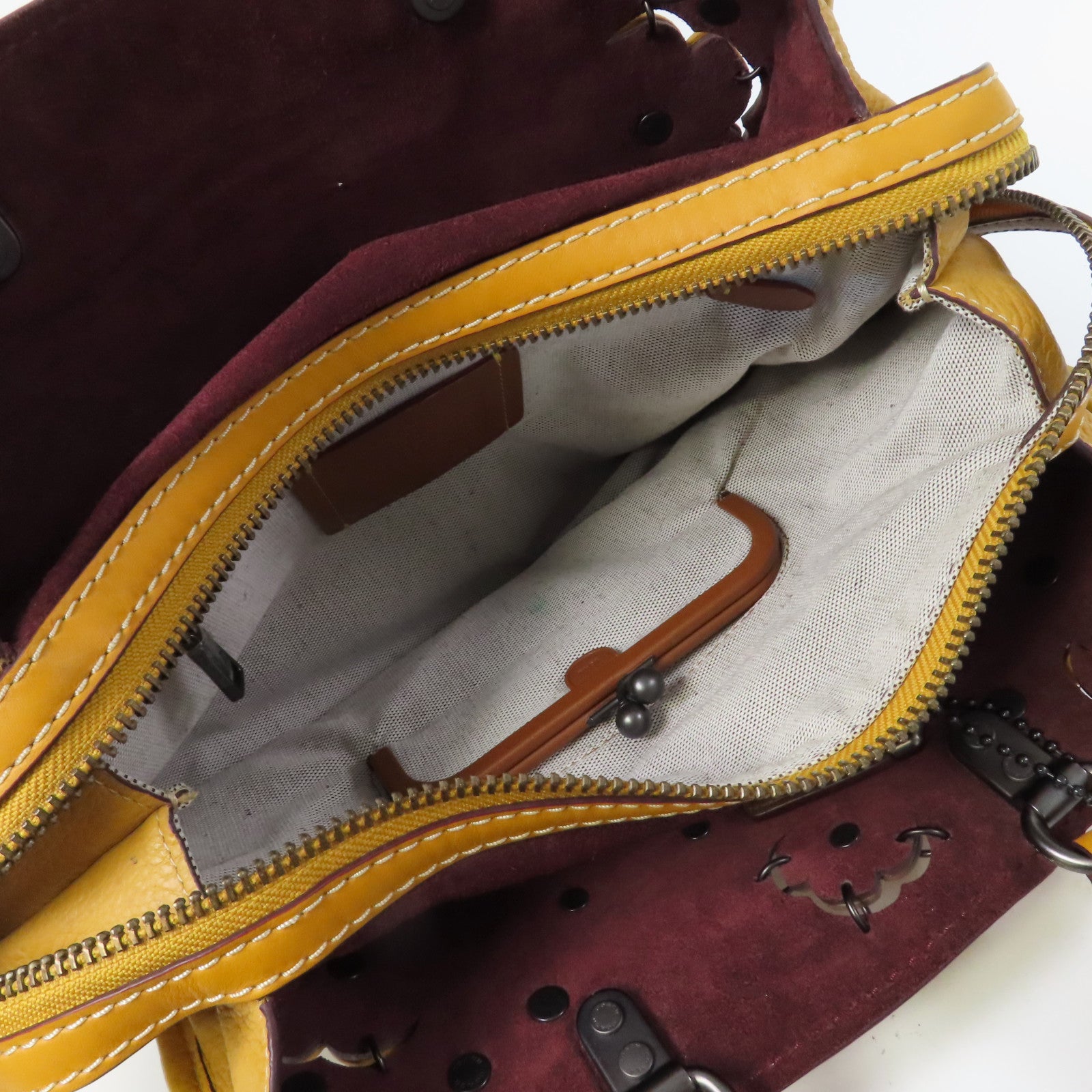COACH 牛皮皮革Shoulder Bag手挽肩背兩用袋黃色
