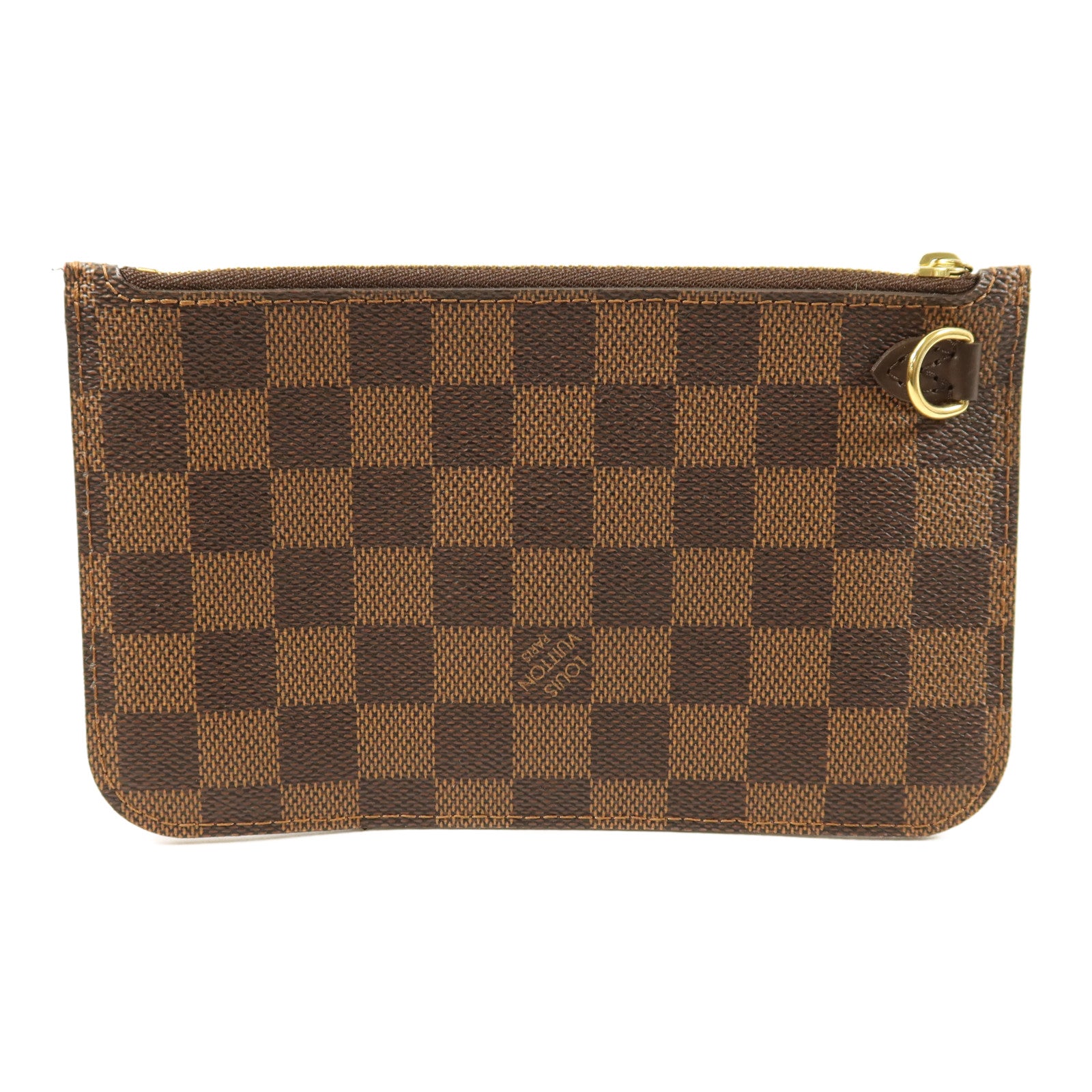 LOUIS VUITTON Damier Neverfull PM金扣手挽袋