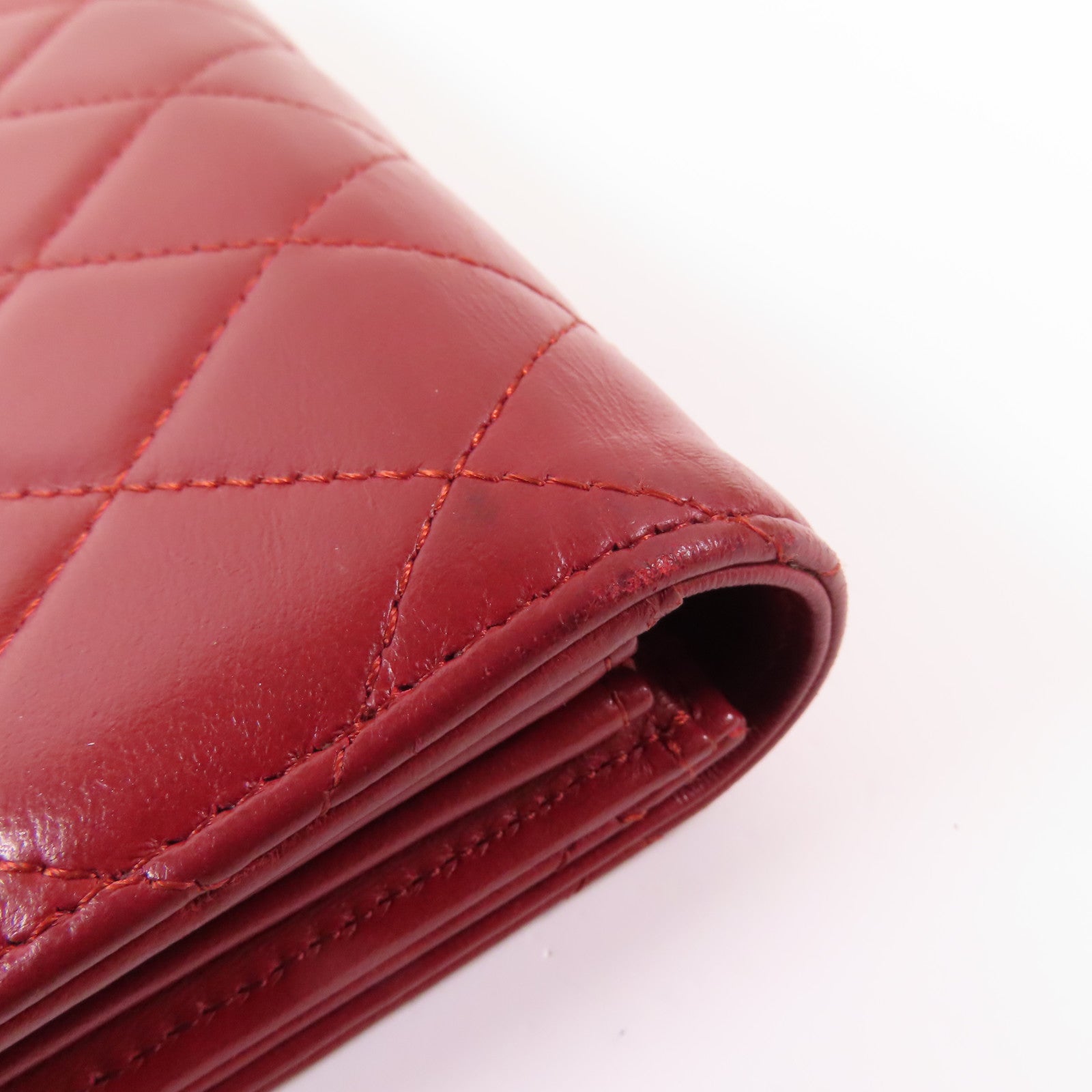 CHANEL 羊皮皮革Long Wallet銀扣長錢包