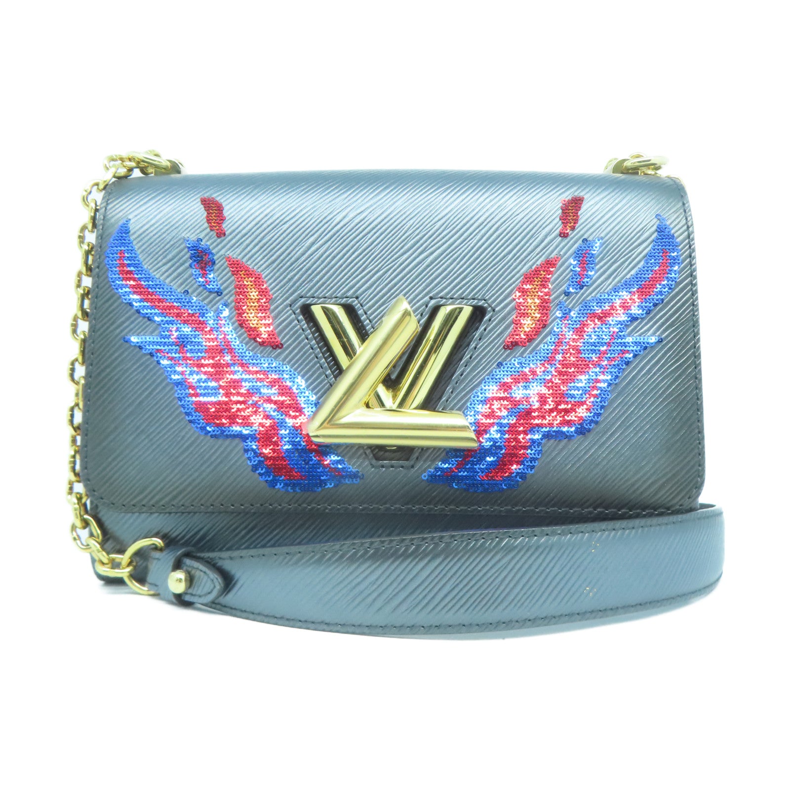 LOUIS VUITTON **【激減優惠】Epi Twist MM金扣鏈帶肩背袋灰色