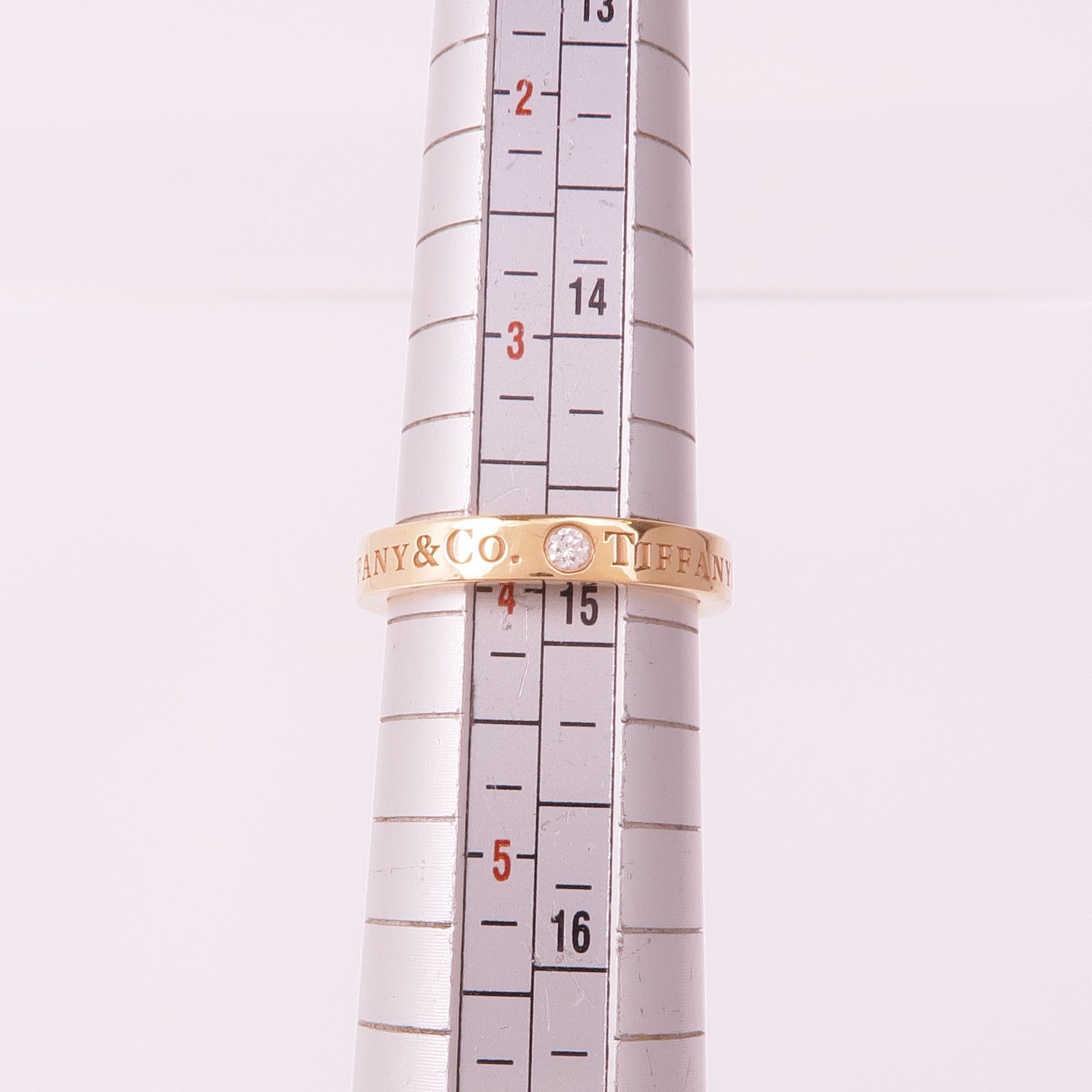TIFFANY＆CO 【激減優惠】18K玫瑰金T&Co Band Ring 3 Diamonds鑽石戒指US#3.75