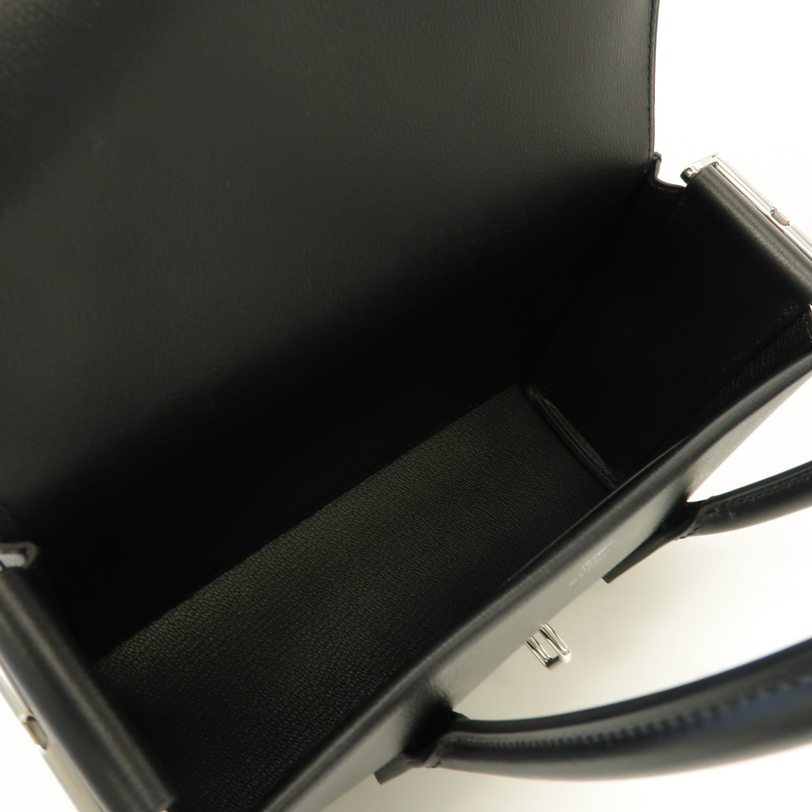 HERMES Evercolor皮革New Drag 22銀扣手挽肩背兩用袋黒色