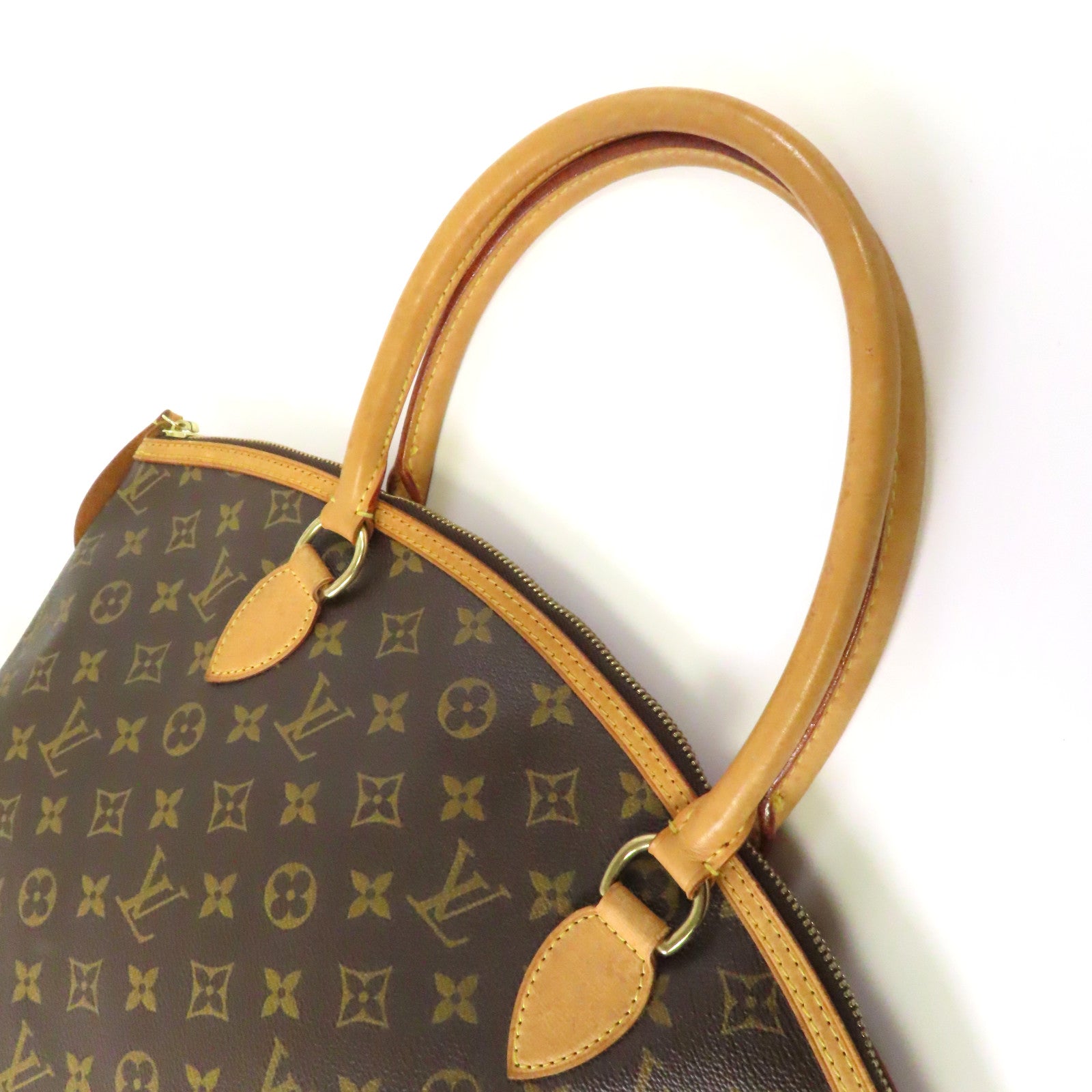 LOUIS VUITTON 【激減優惠】Monogram Lockit Horizontal金扣手挽袋啡色