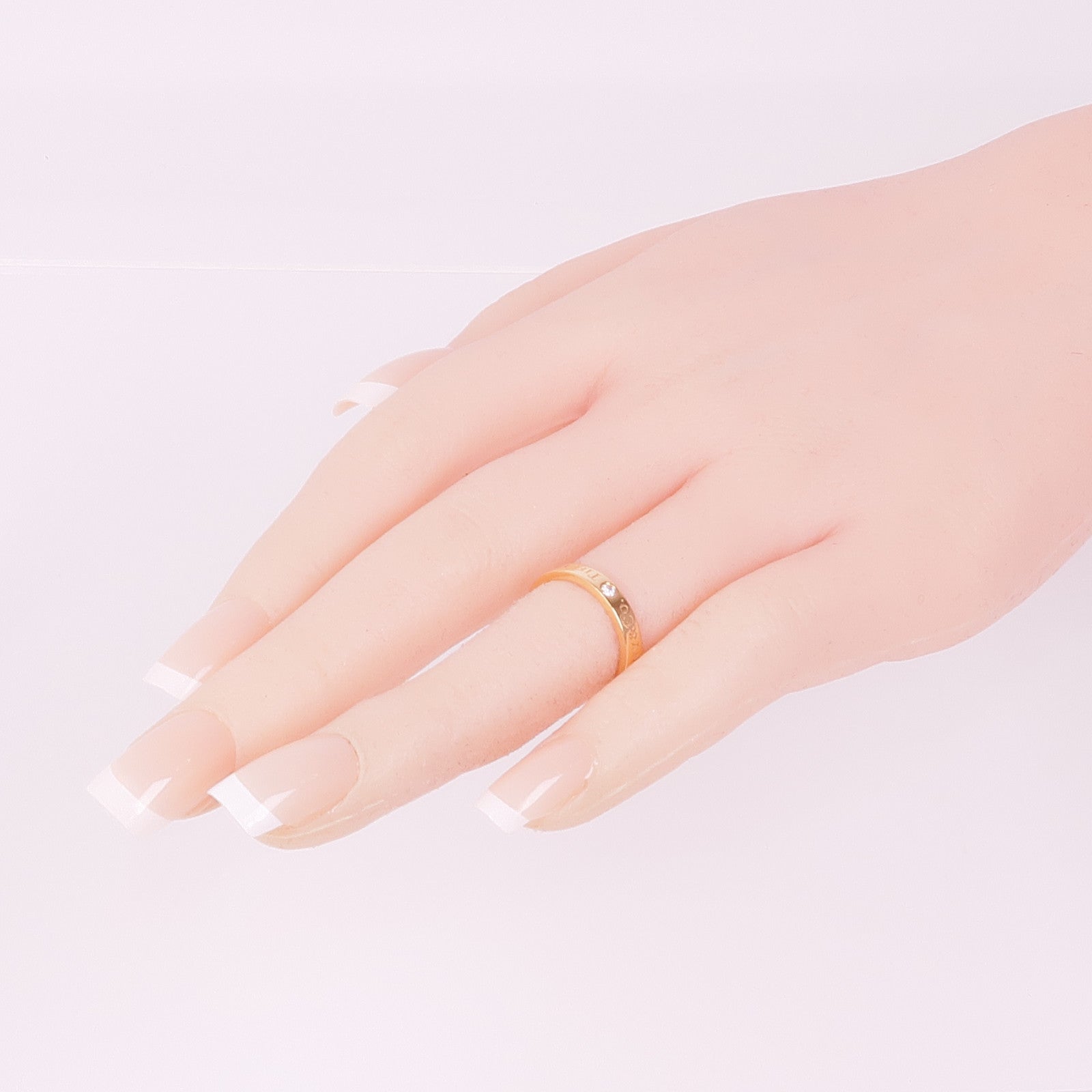 TIFFANY＆CO 【激減優惠】18K玫瑰金T&Co Band Ring 3 Diamonds鑽石戒指US#3.75