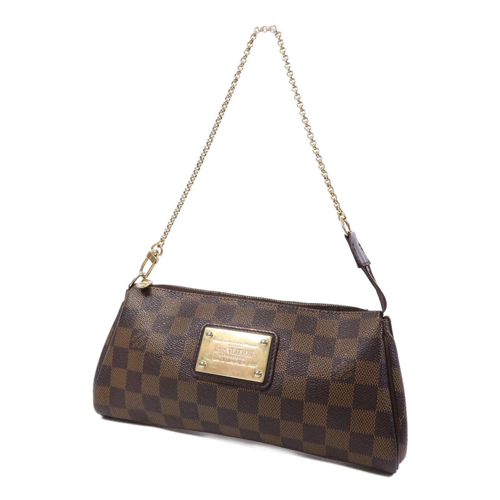 LOUIS VUITTON Damier Eva金扣鏈帶肩背袋