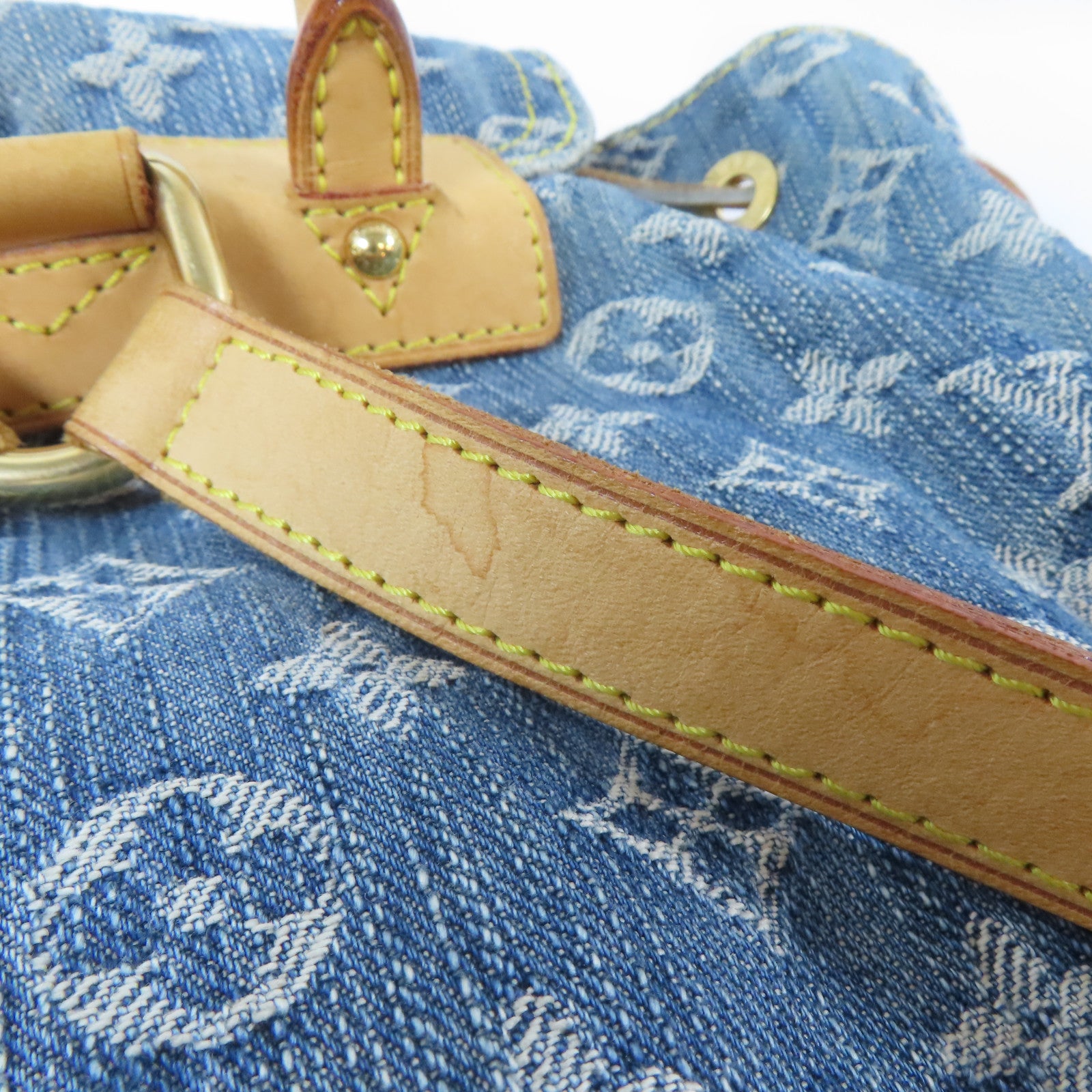 LOUIS VUITTON Monogram Denim Sac a Dos GM金扣背包藍色