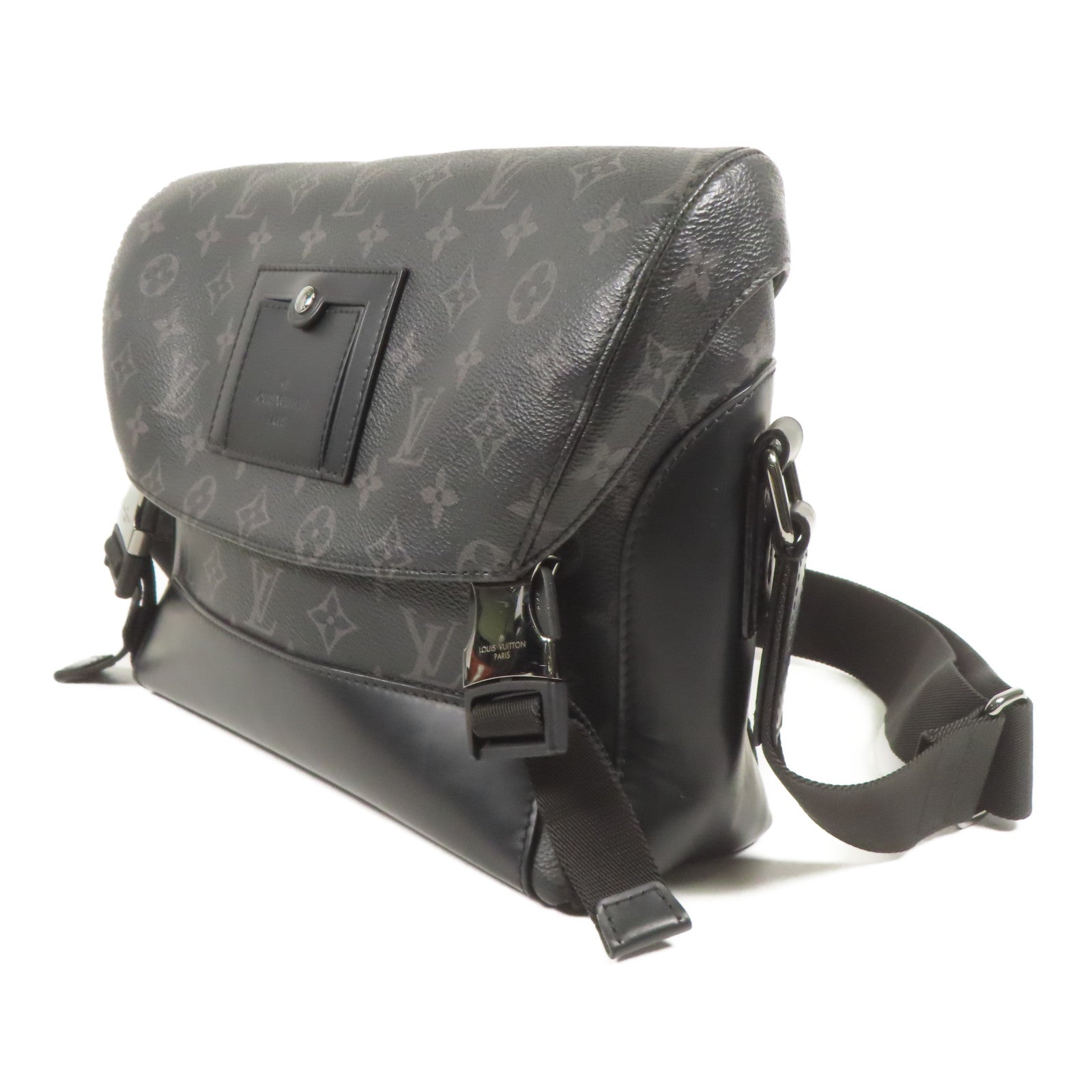 LOUIS VUITTON Monogram Eclipse Messenger PM Voyager銀扣肩背袋