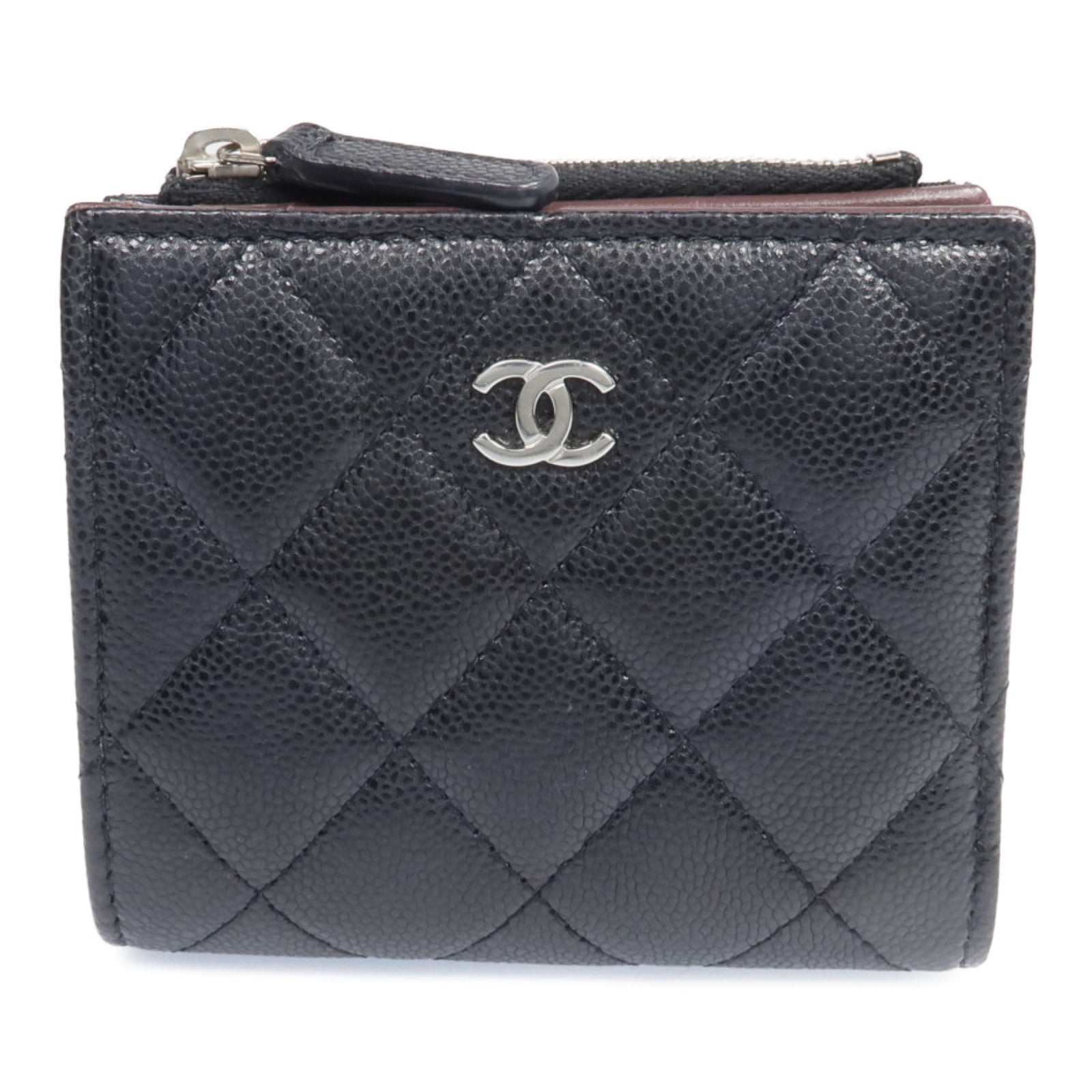 CHANEL 牛皮皮革Wallet銀扣錢包