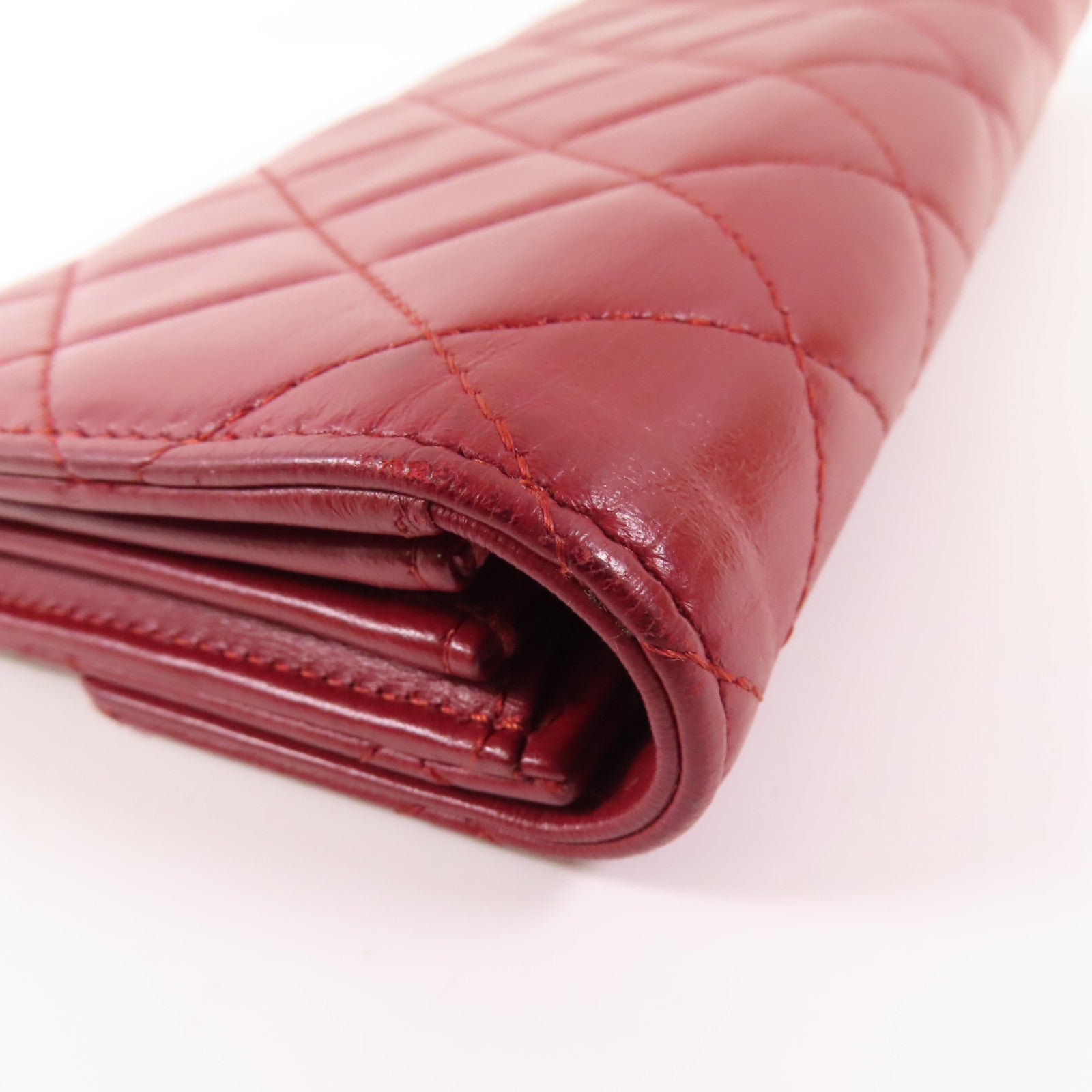 CHANEL 羊皮皮革Long Wallet銀扣長錢包