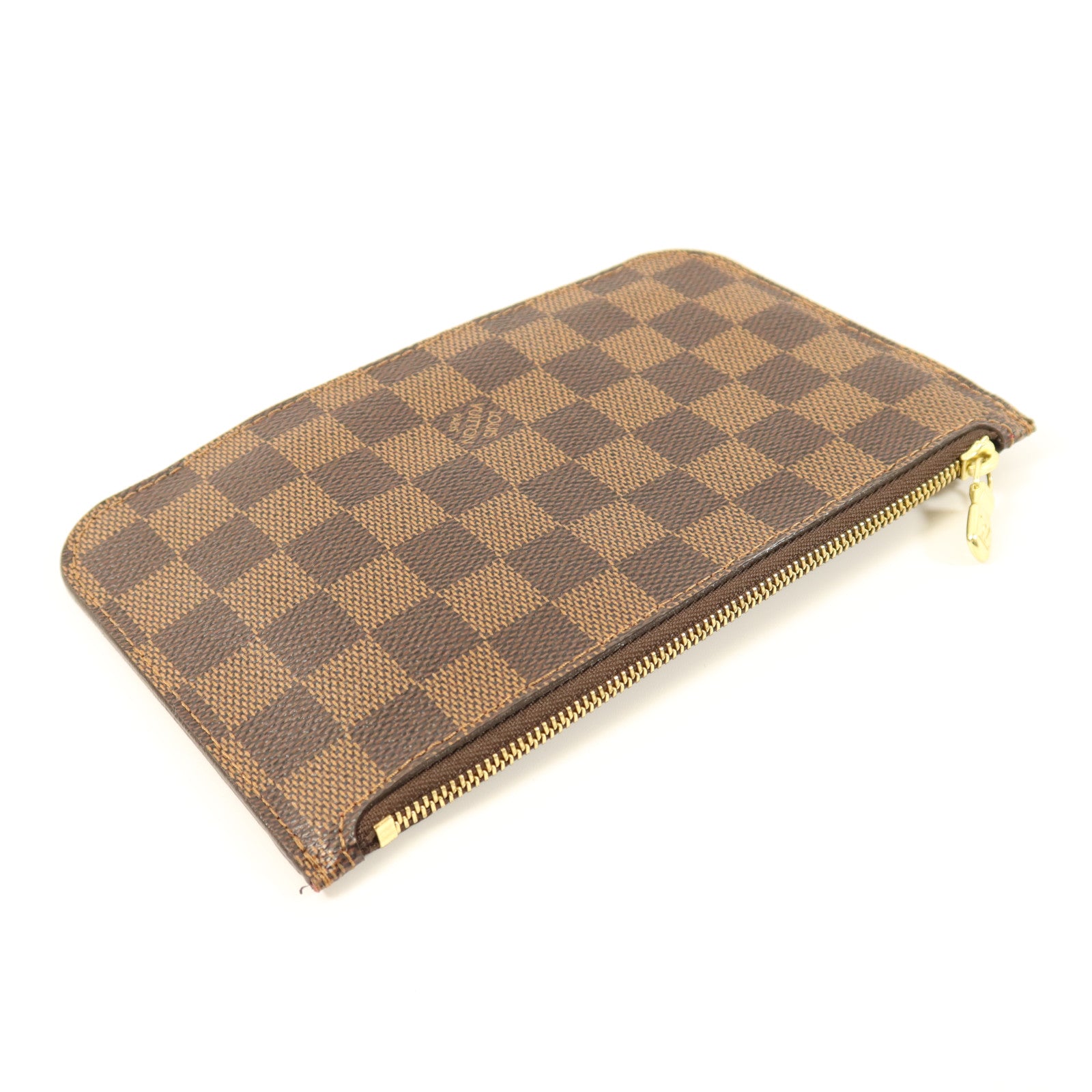 LOUIS VUITTON Damier Neverfull PM金扣手挽袋