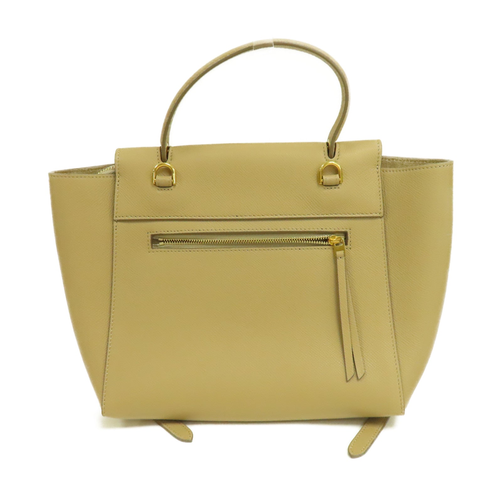 CELINE 牛皮皮革Micro Belt Bag金扣手挽肩背兩用袋米色