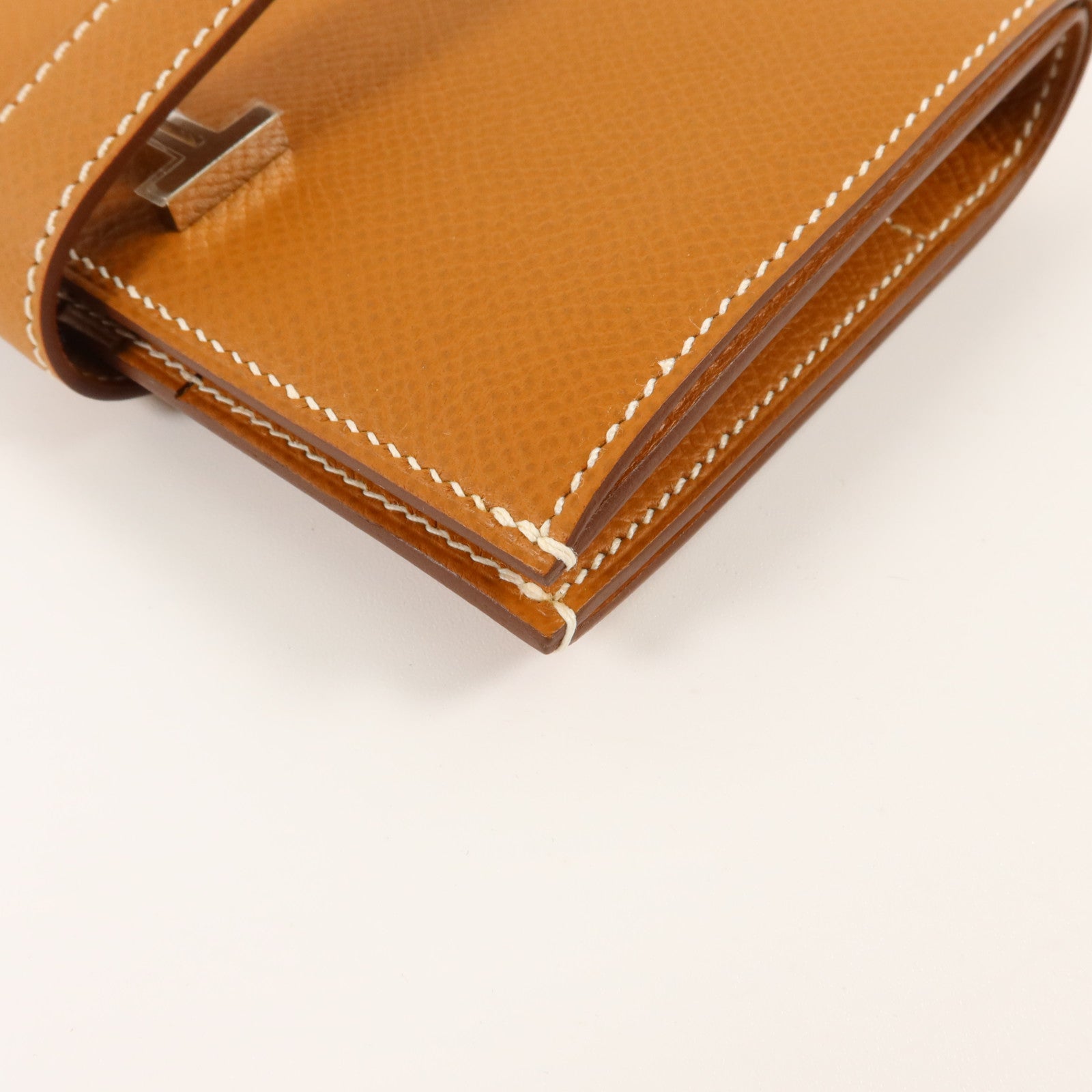 HERMES Epsom皮革Bearn Compact Wallet錢包Gold