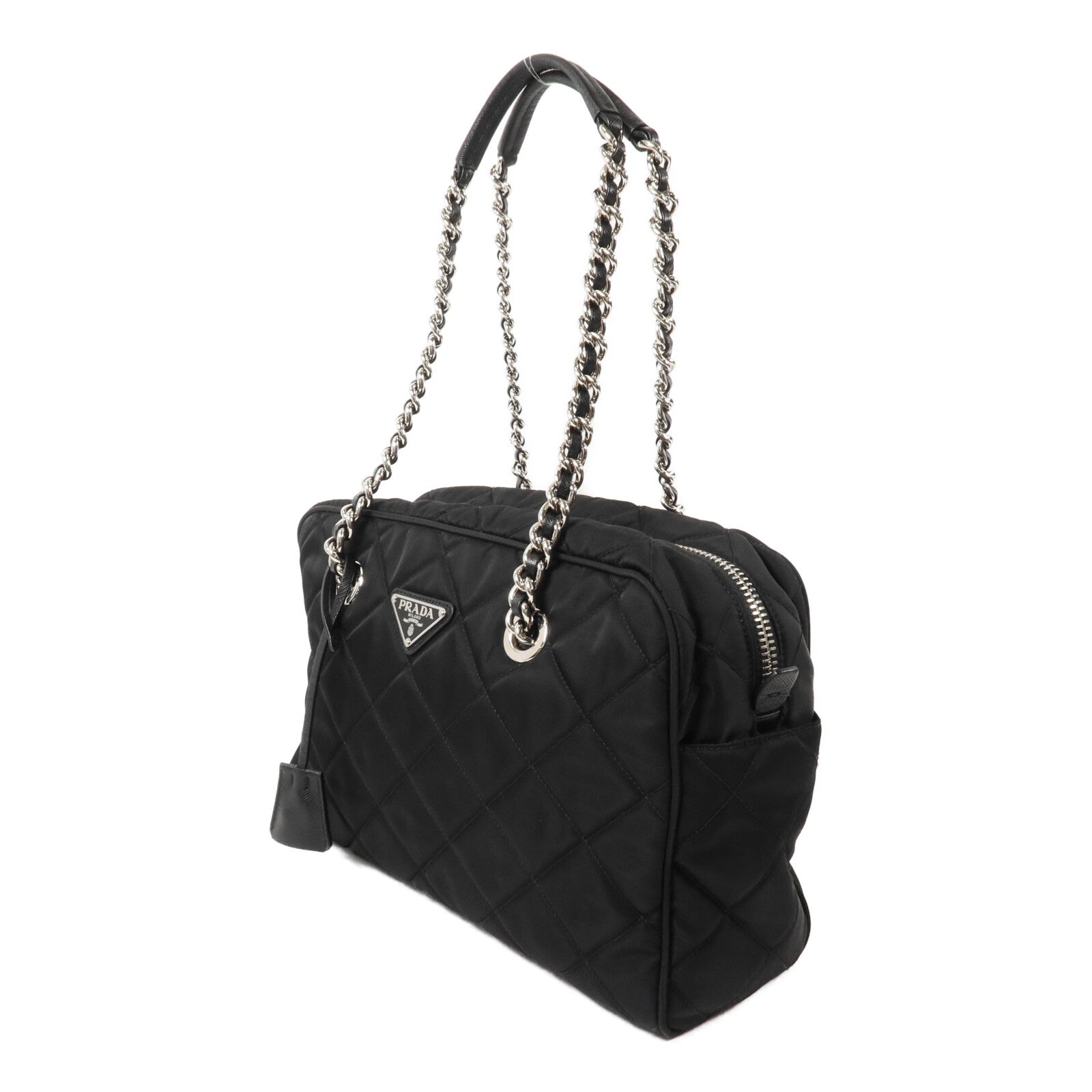 PRADA 尼龍Quilted Tessuto鏈帶肩背袋