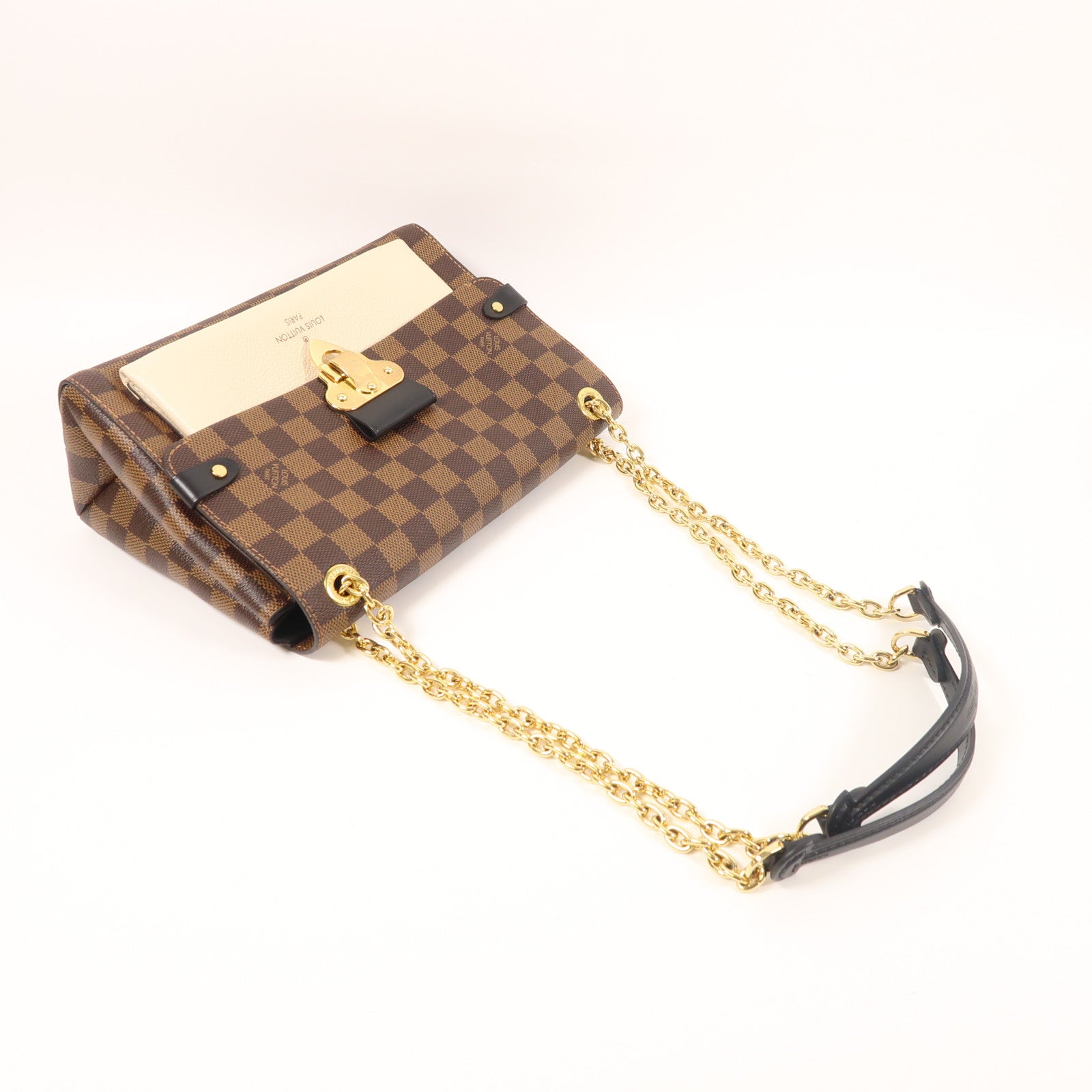LOUIS VUITTON Damier Vavin PM金扣鏈帶肩背袋
